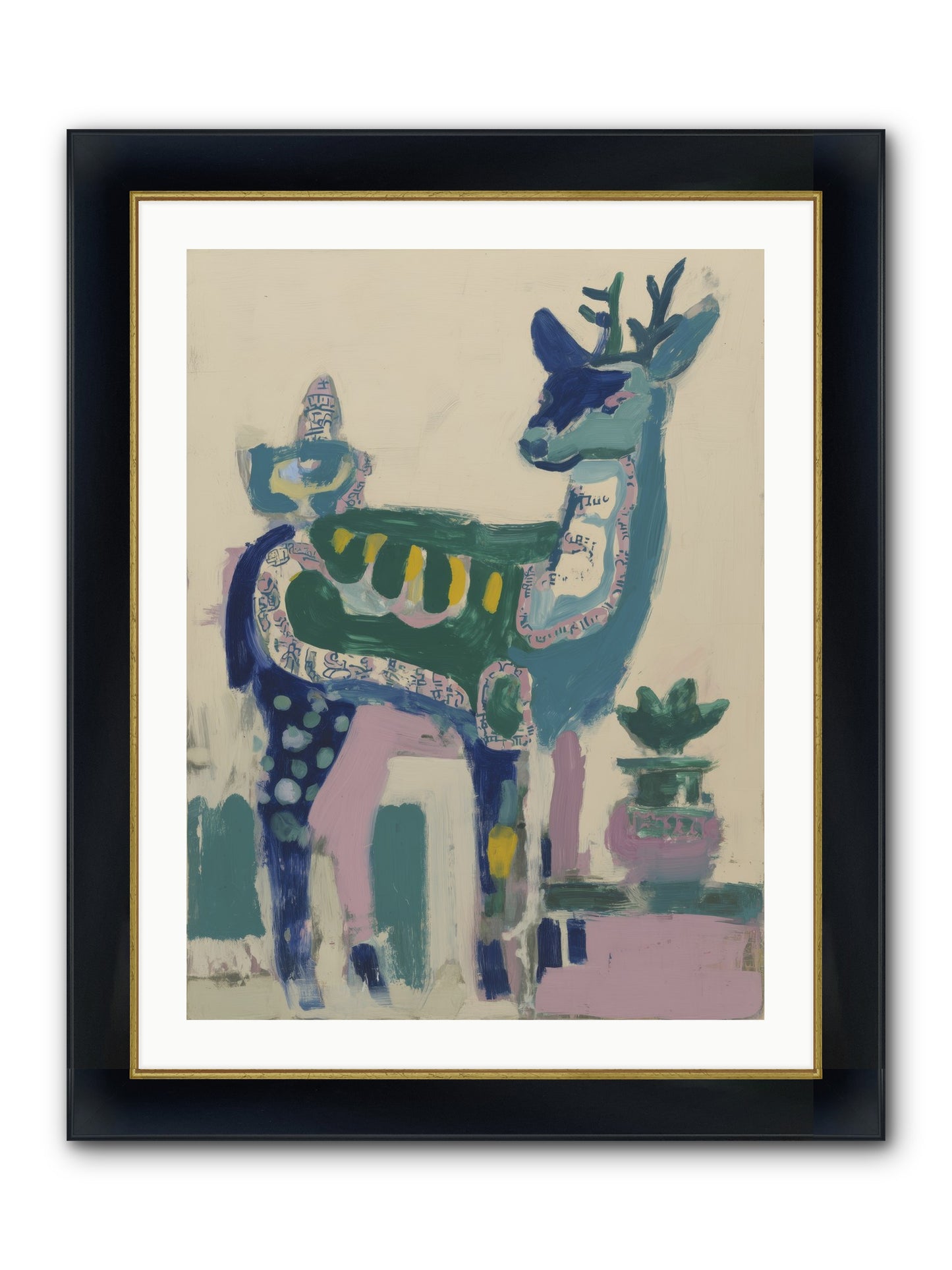 Starshine Woodlands Framed Print - Wide Black w/Gold 24x32