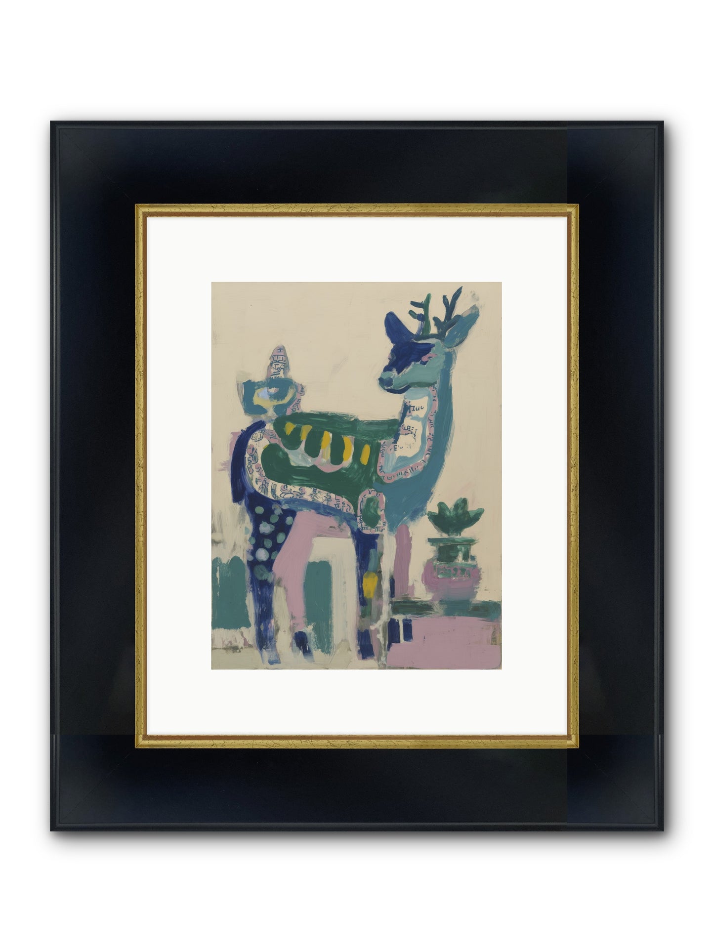 Starshine Woodlands Framed Print - Wide Black w/Gold 9x12