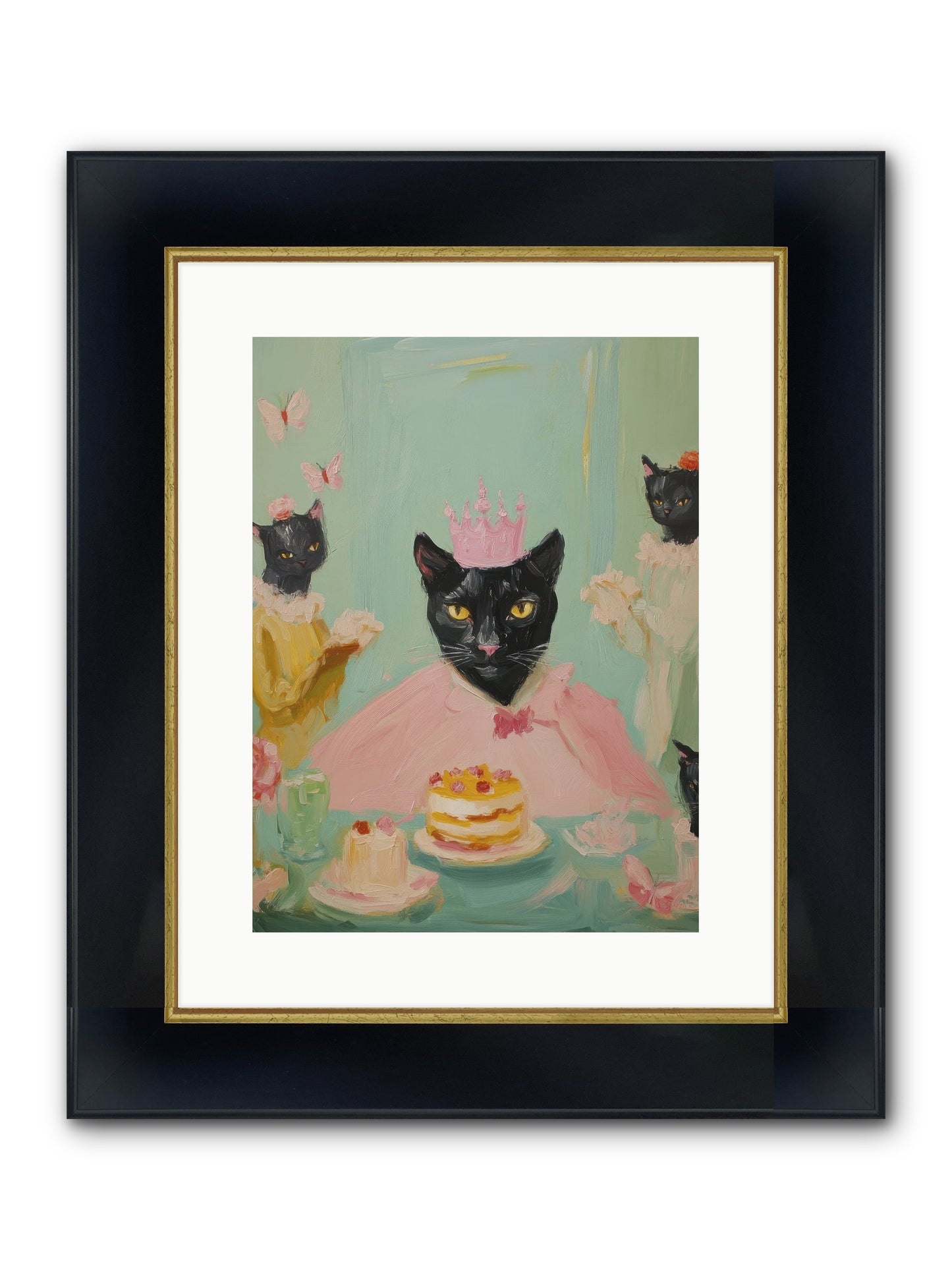 Starwoven Parlor Framed Print - Wide Black w/Gold 12x16