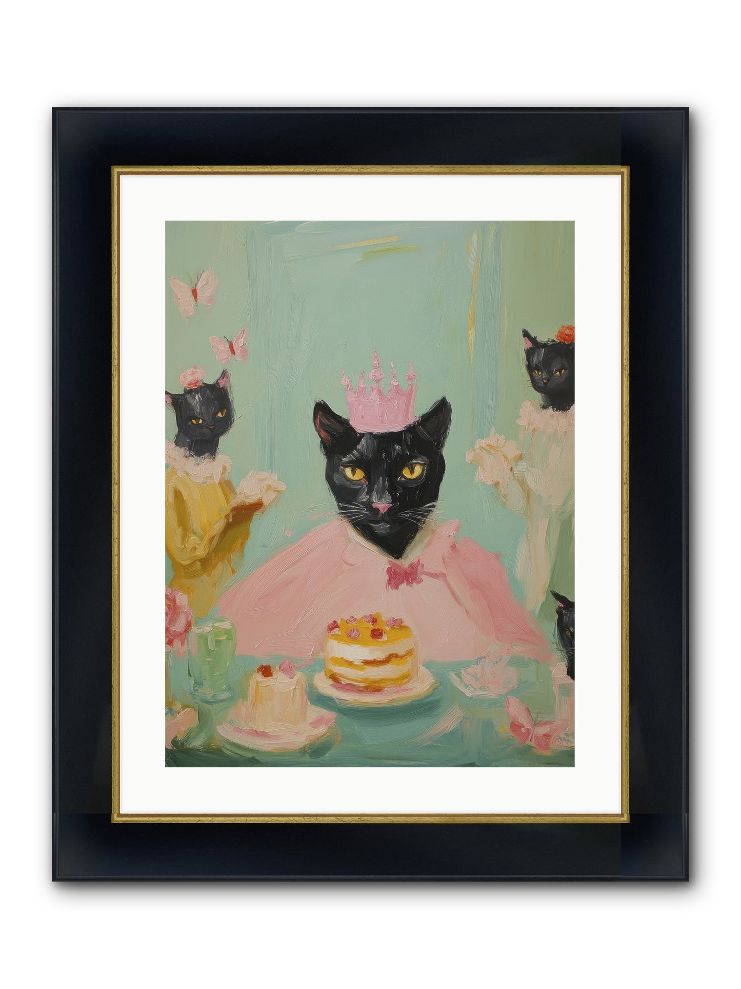 Starwoven Parlor Framed Print - Wide Black w/Gold 18x24