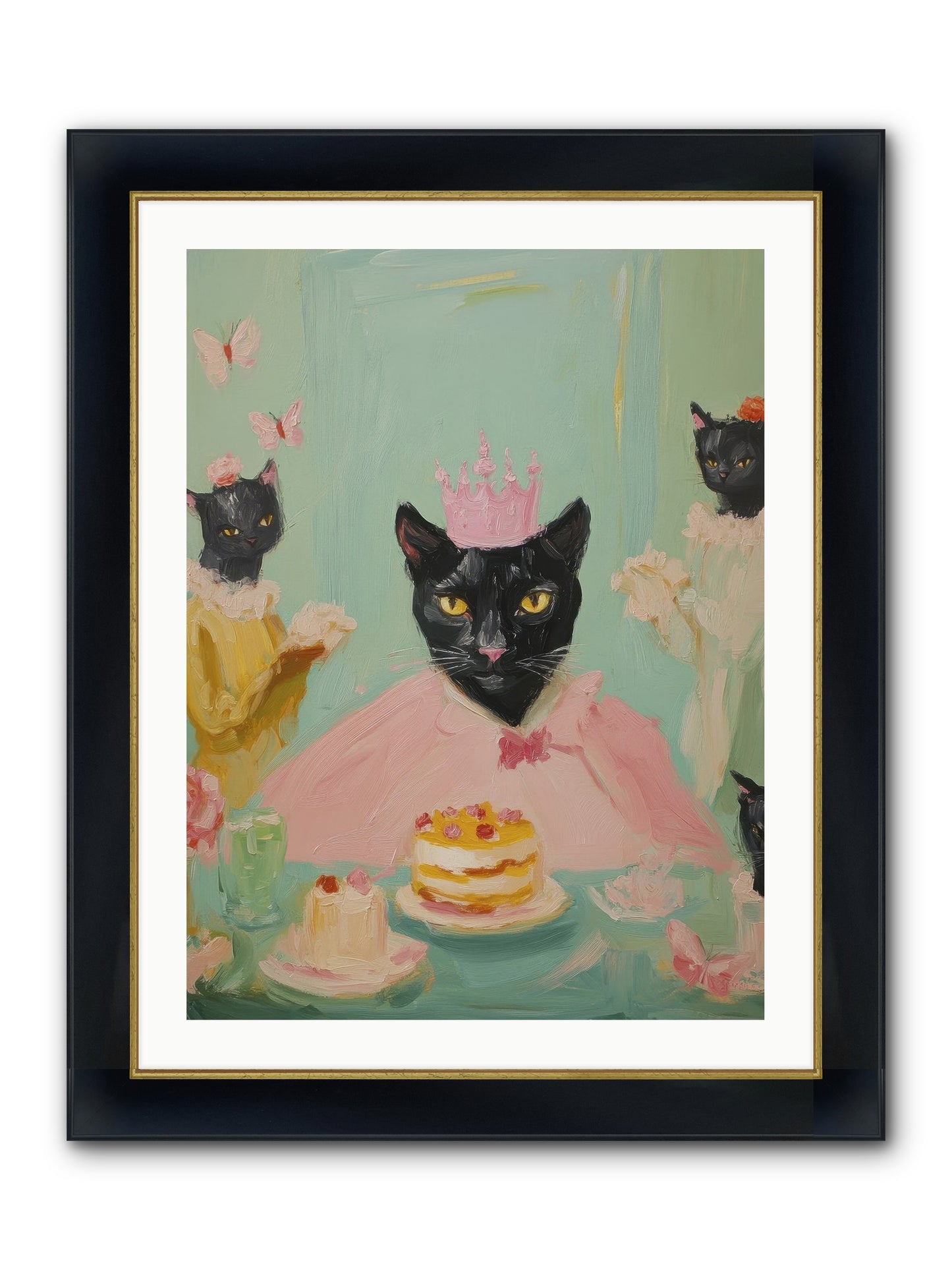 Starwoven Parlor Framed Print - Wide Black w/Gold 24x32