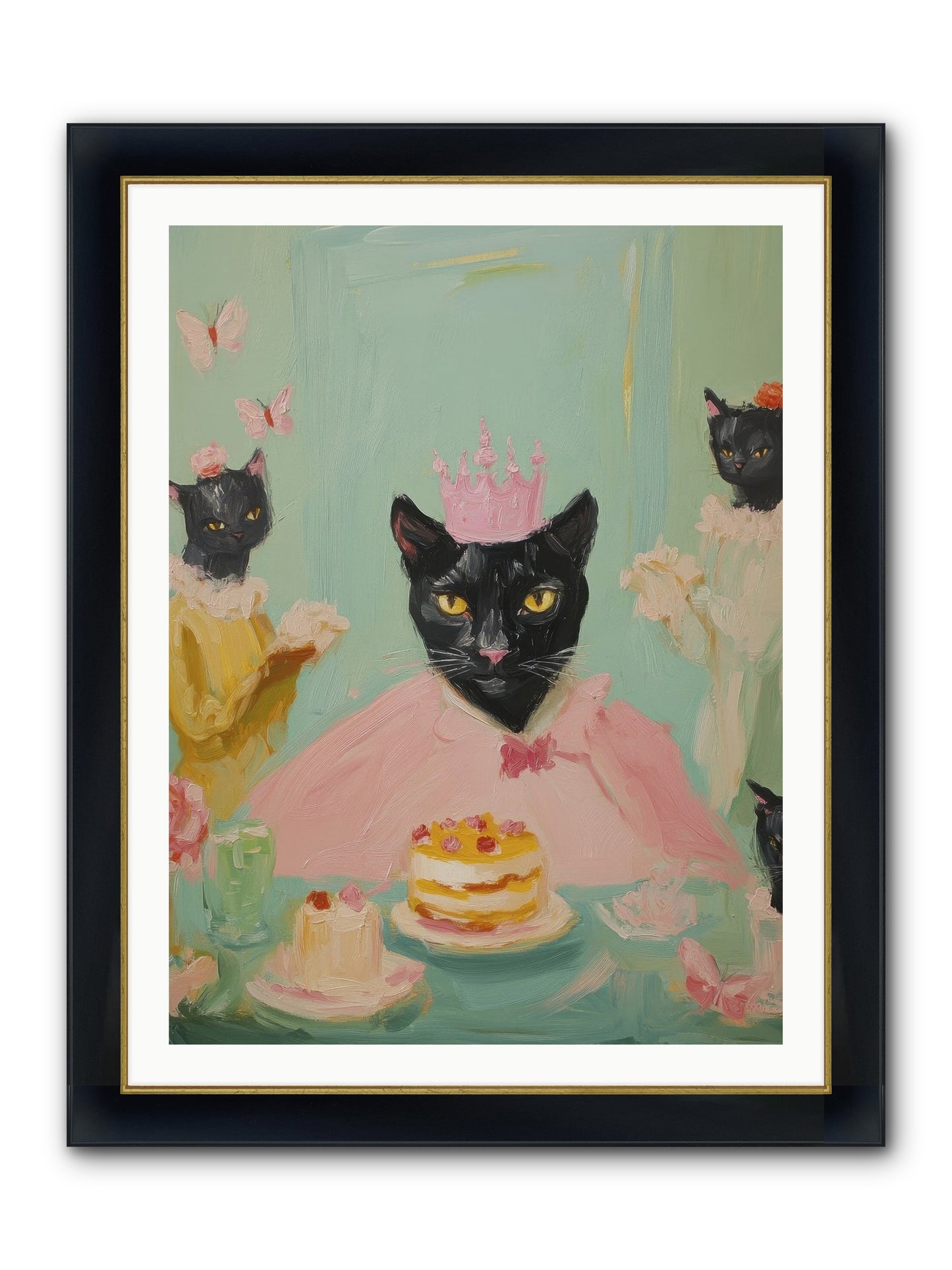 Starwoven Parlor Framed Print - Wide Black w/Gold 30x40