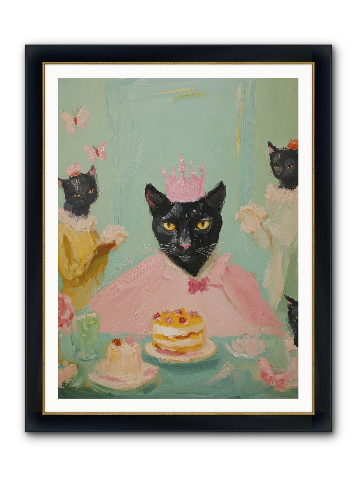 Starwoven Parlor Framed Print - Wide Black w/Gold 36x48