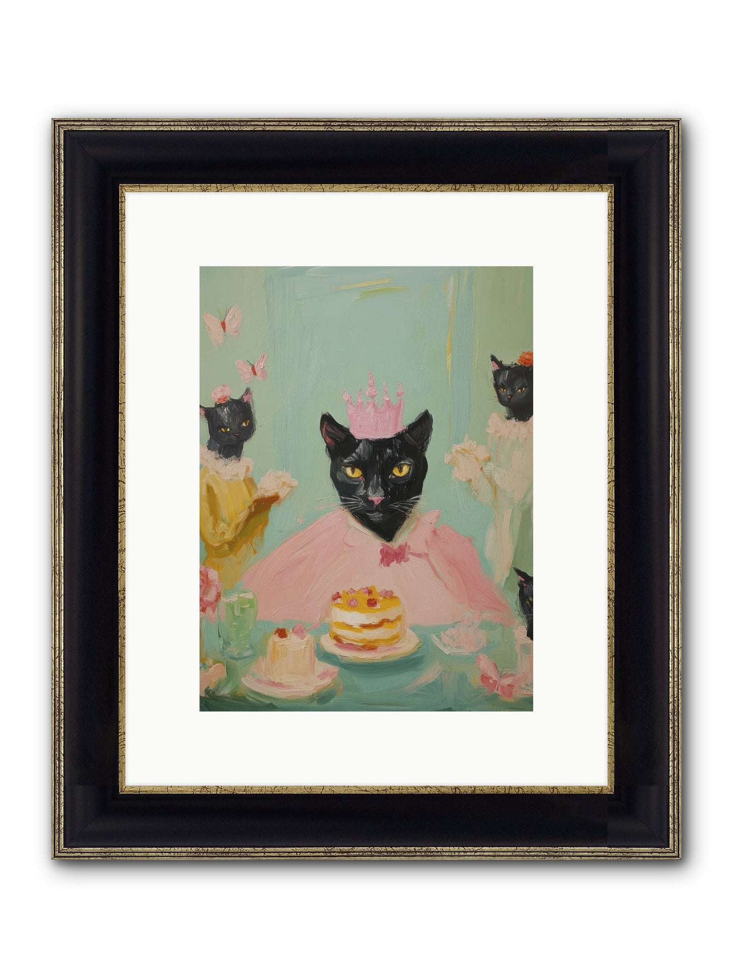 Starwoven Parlor Framed Print - Black & Gold 9x12
