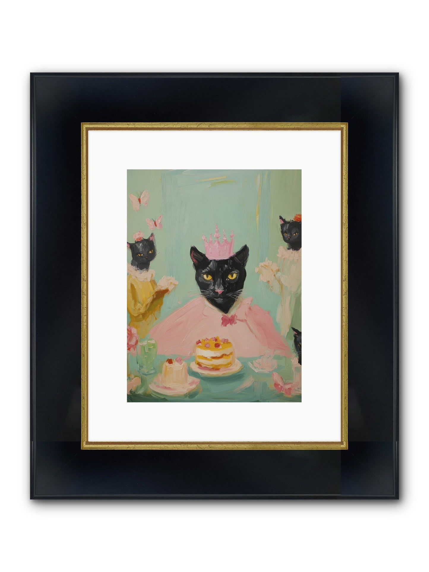 Starwoven Parlor Framed Print - Wide Black w/Gold 9x12