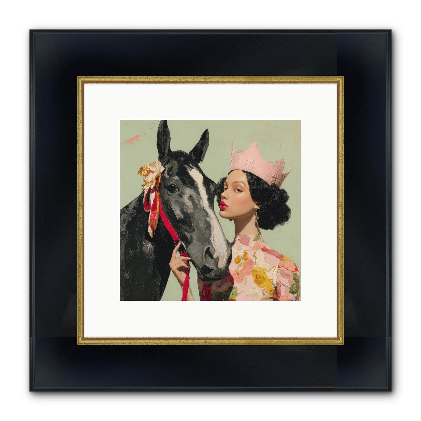 Steed Of The Silver Dawn Framed Print - Wide Black w/Gold 10x10