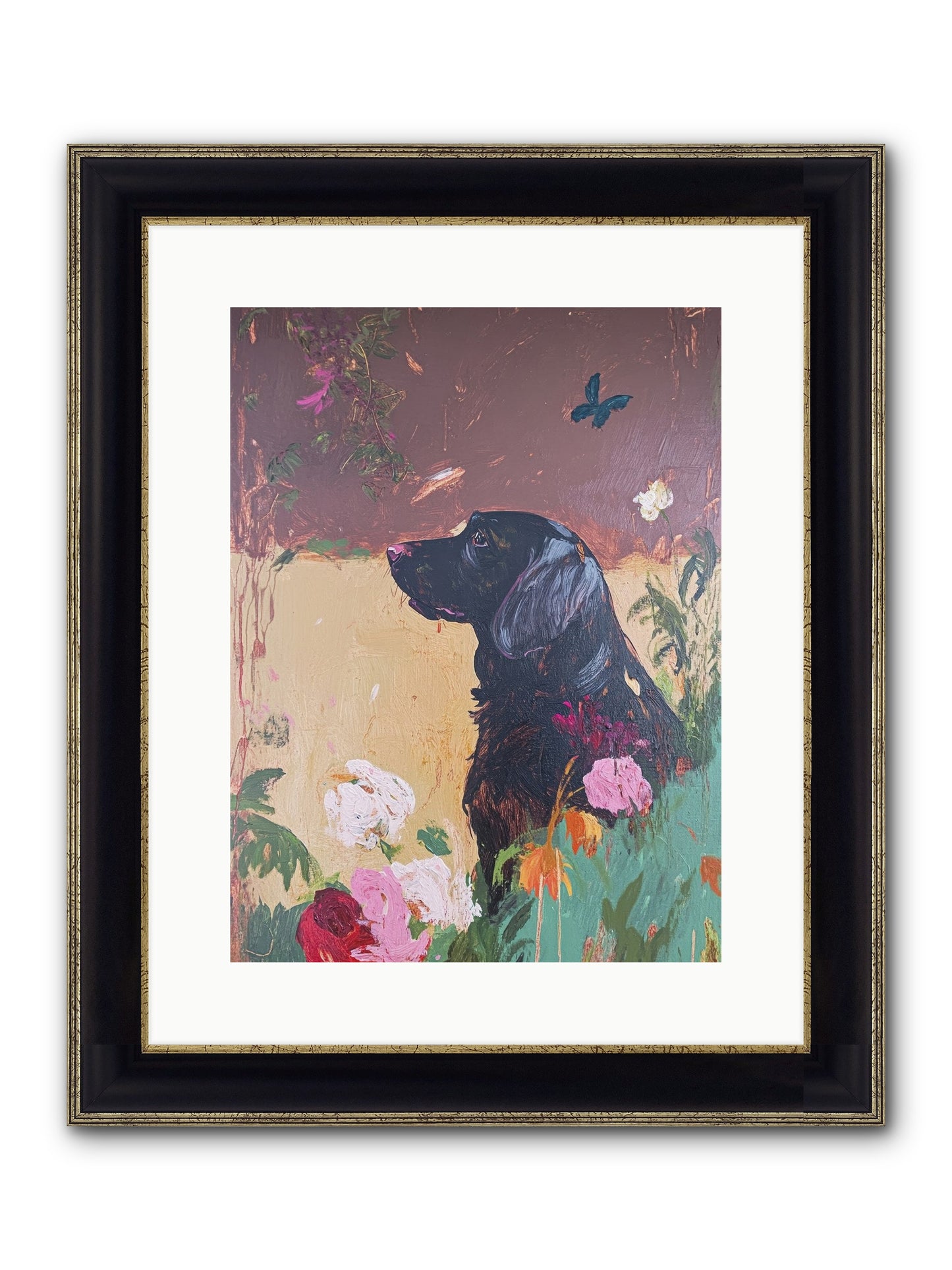 Steel Magnolia Framed Print - Black & Gold 12x16