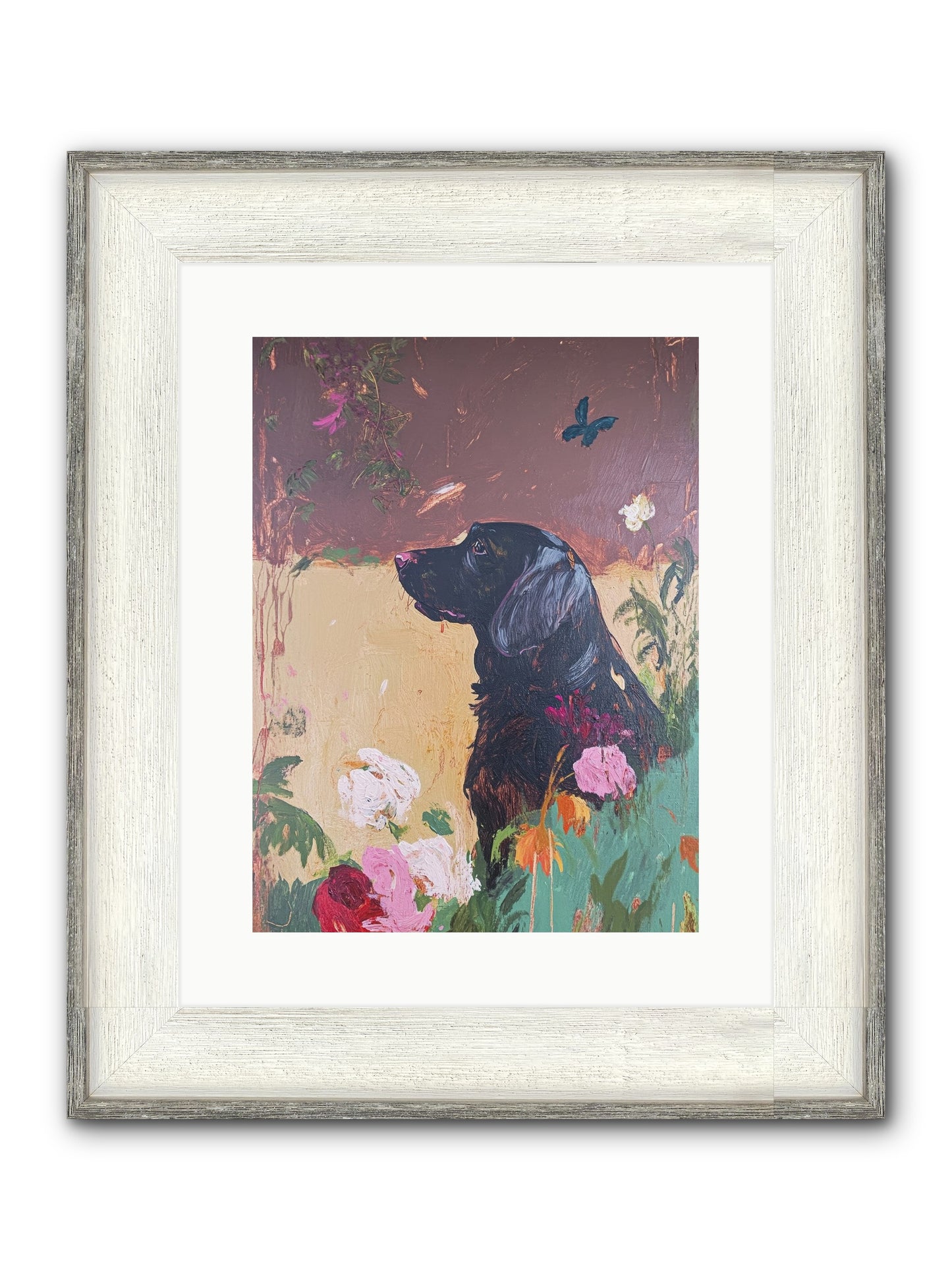 Steel Magnolia Framed Print - Driftwood White 12x16