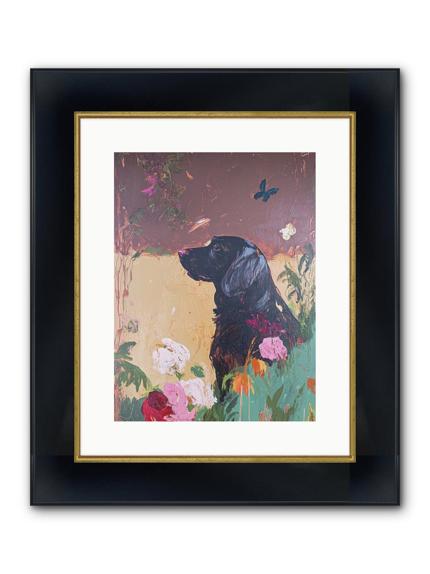 Steel Magnolia Framed Print - Wide Black w/Gold 12x16
