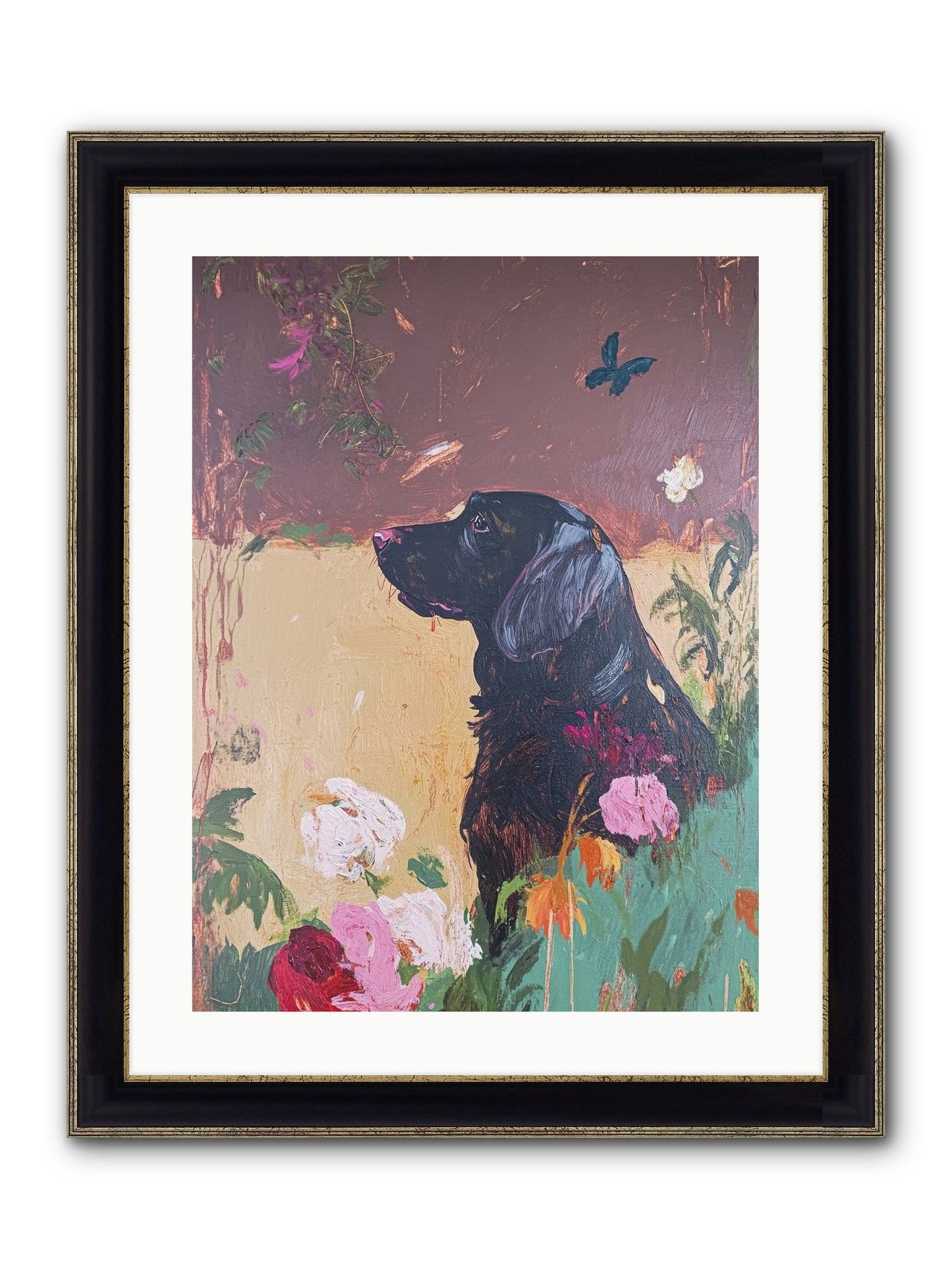 Steel Magnolia Framed Print - Black & Gold 18x24