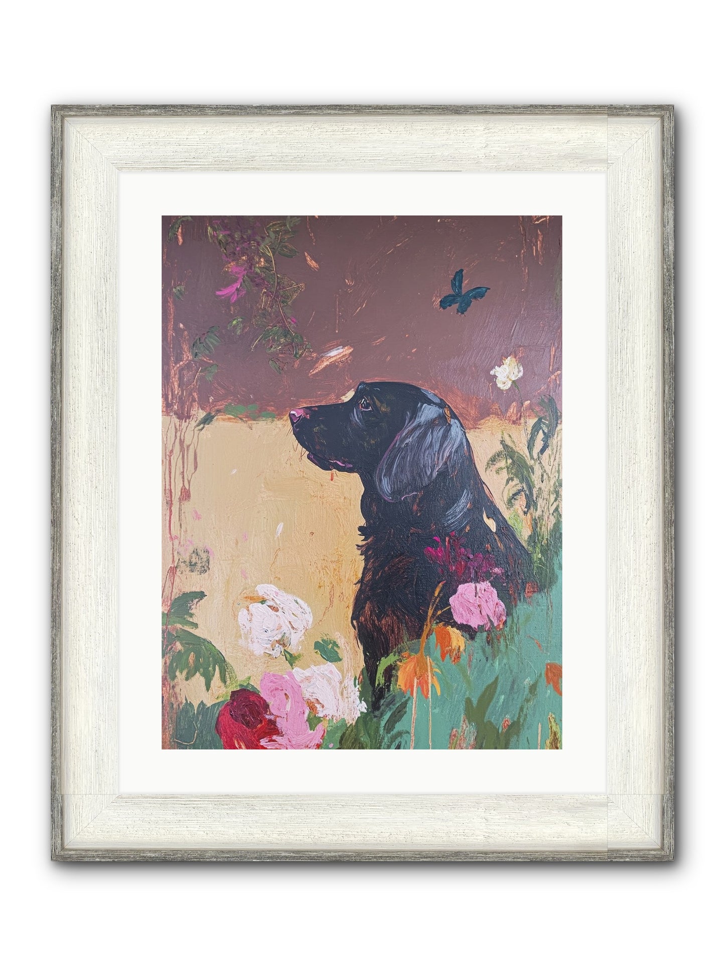 Steel Magnolia Framed Print - Driftwood White 18x24