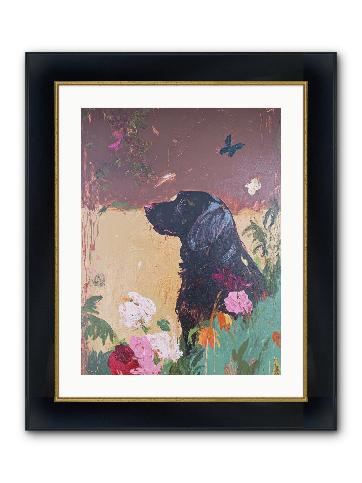 Steel Magnolia Framed Print - Wide Black w/Gold 18x24