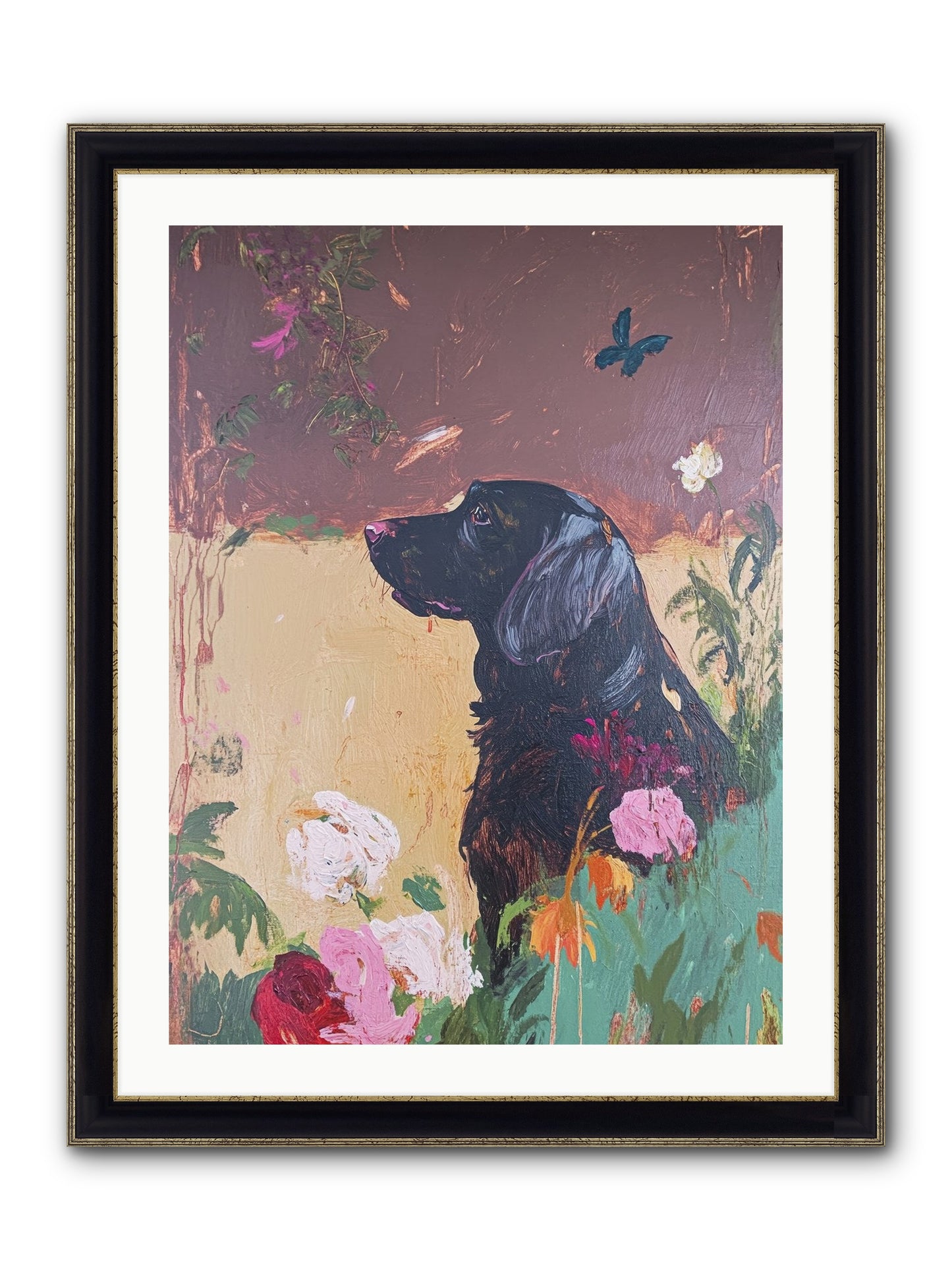Steel Magnolia Framed Print - Black & Gold 24x32