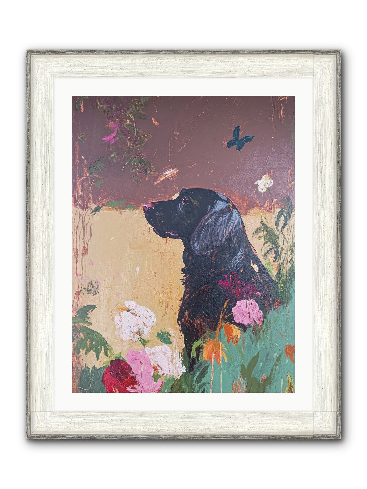 Steel Magnolia Framed Print - Driftwood White 24x32