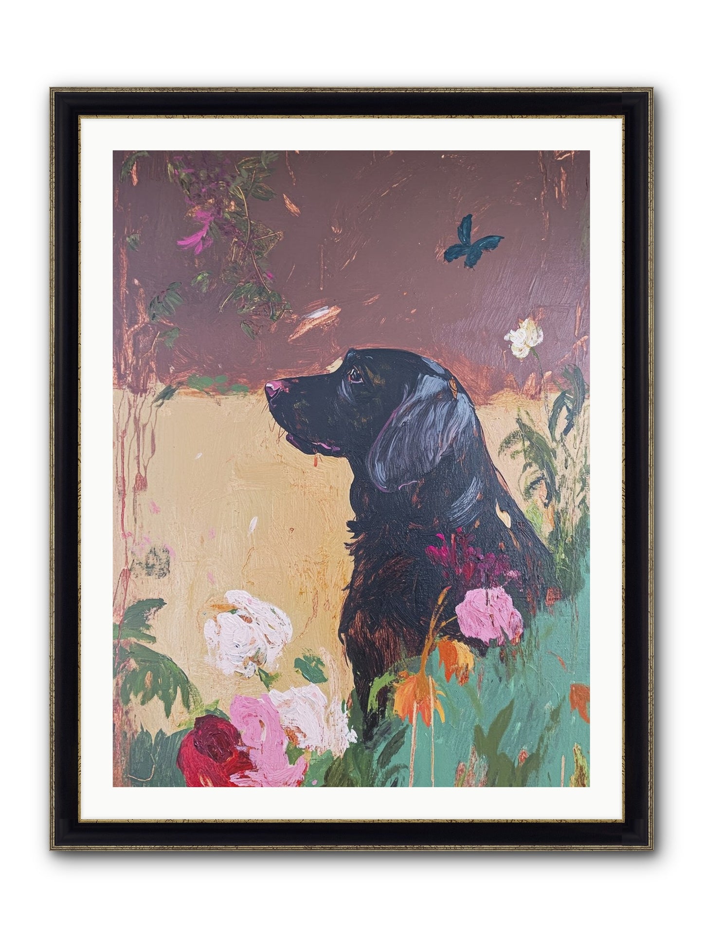 Steel Magnolia Framed Print - Black & Gold 30x40