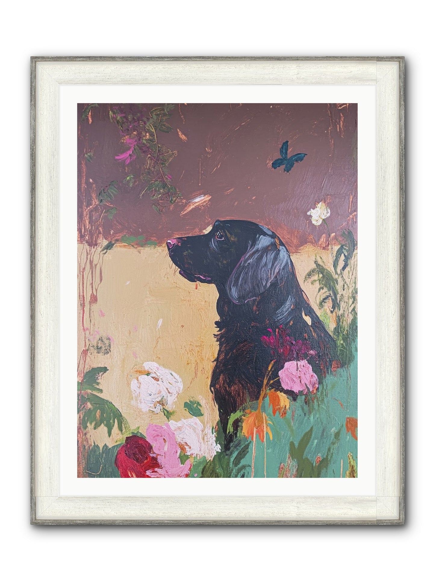 Steel Magnolia Framed Print - Driftwood White 30x40
