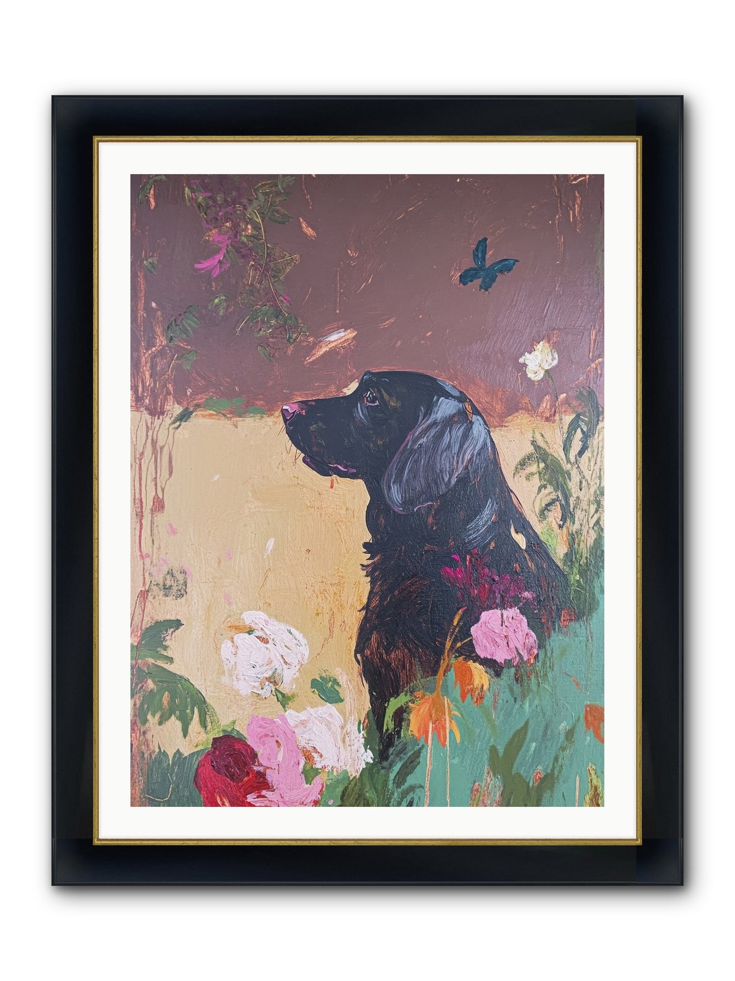 Steel Magnolia Framed Print - Wide Black w/Gold 30x40