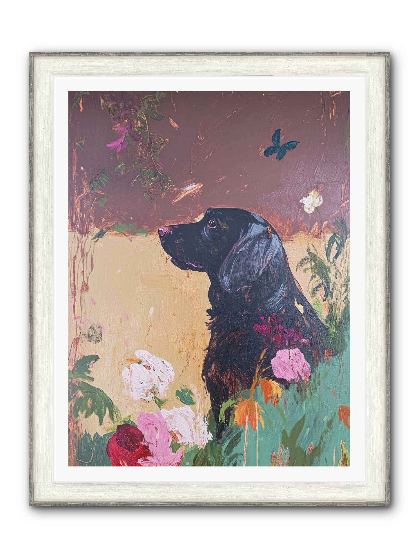 Steel Magnolia Framed Print - Driftwood White 36x48