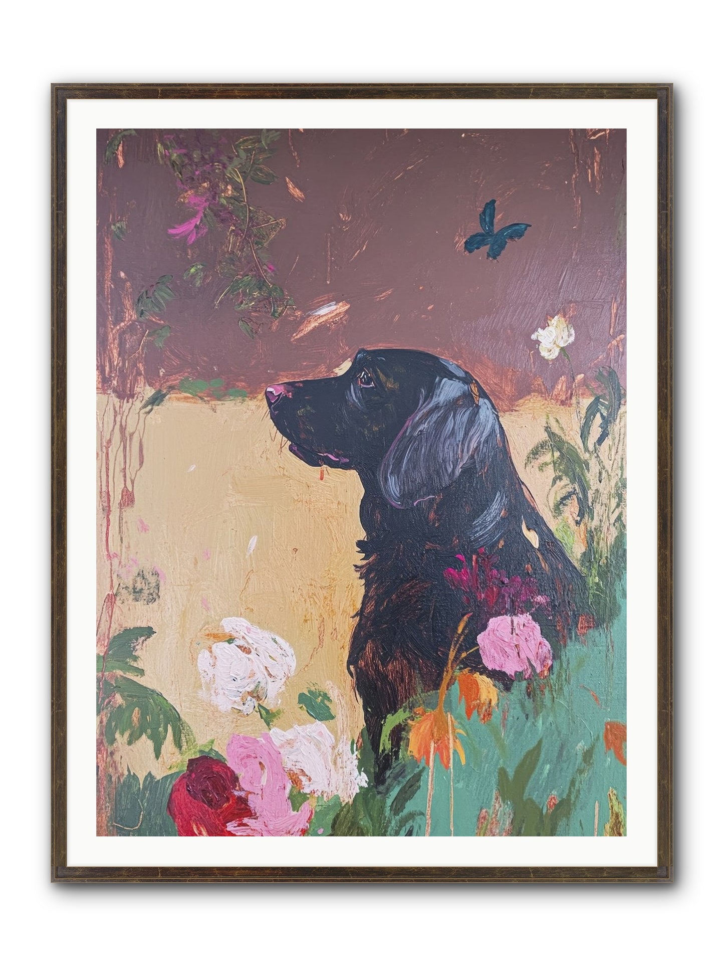 Steel Magnolia Framed Print - Slimwoods Black/Gold 36x48