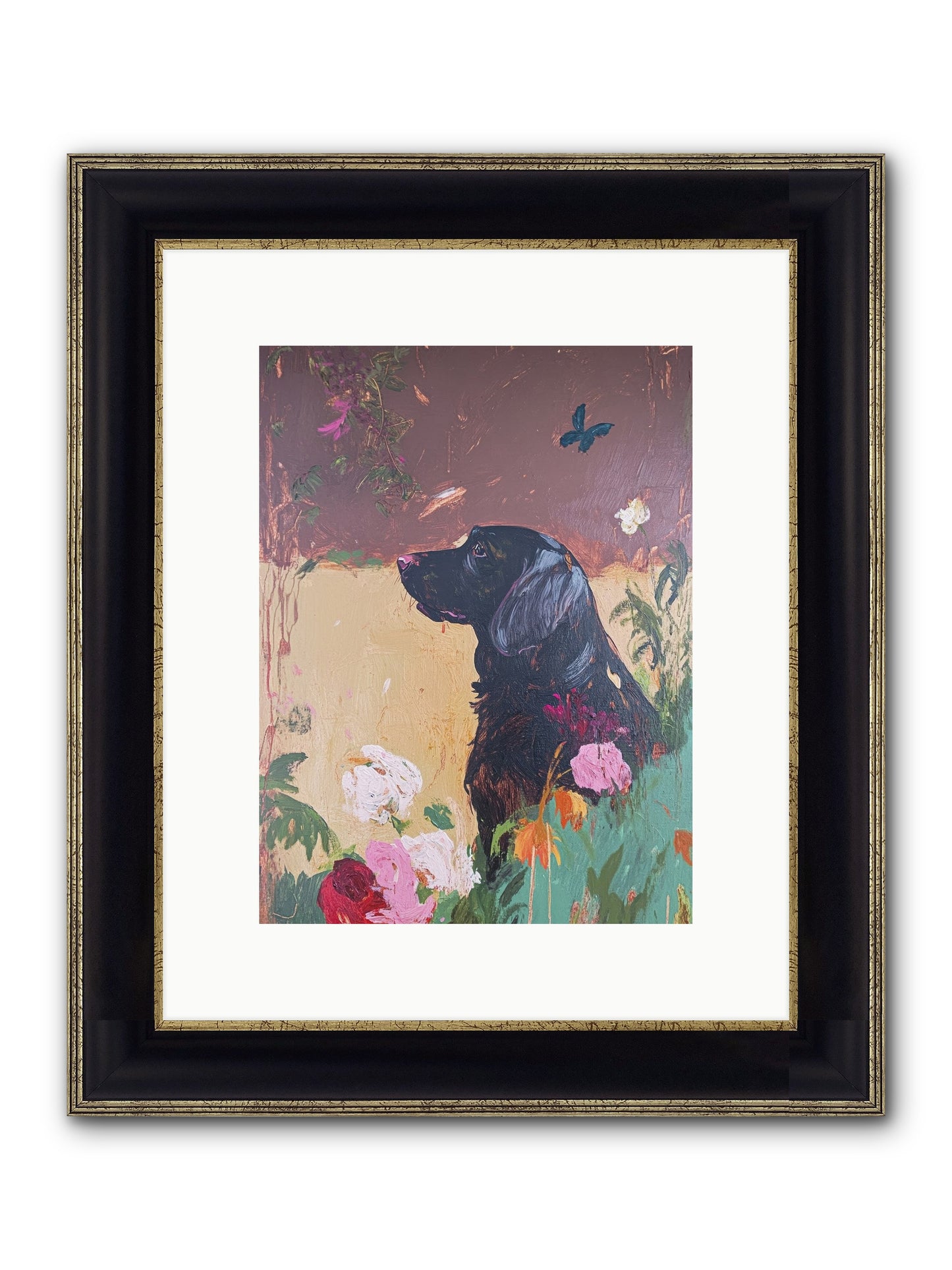 Steel Magnolia Framed Print - Black & Gold 9x12