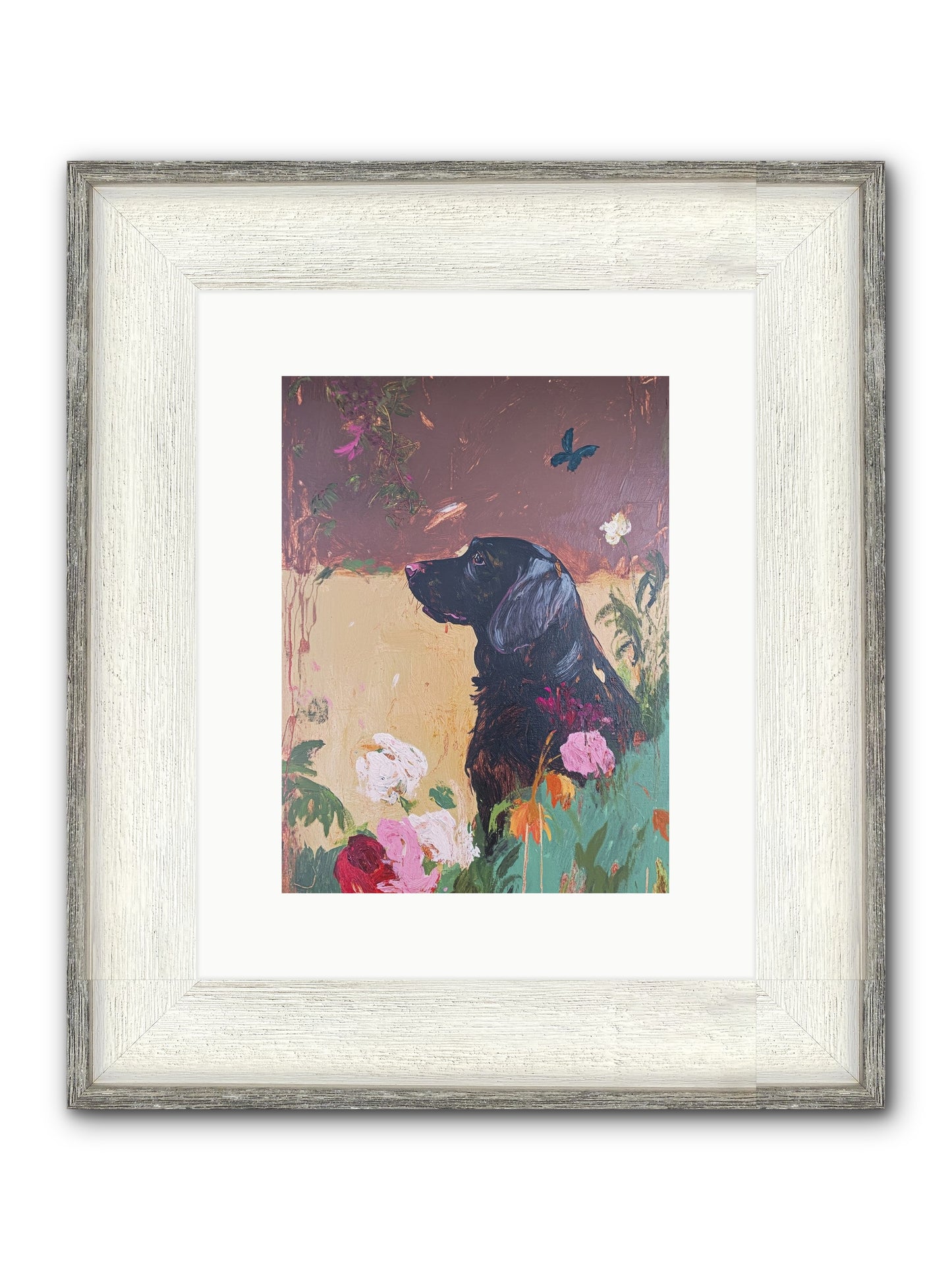 Steel Magnolia Framed Print - Driftwood White 9x12