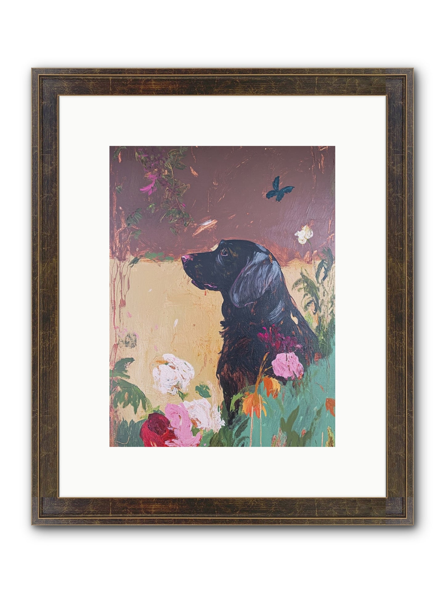 Steel Magnolia Framed Print - Slimwoods Black/Gold 9x12