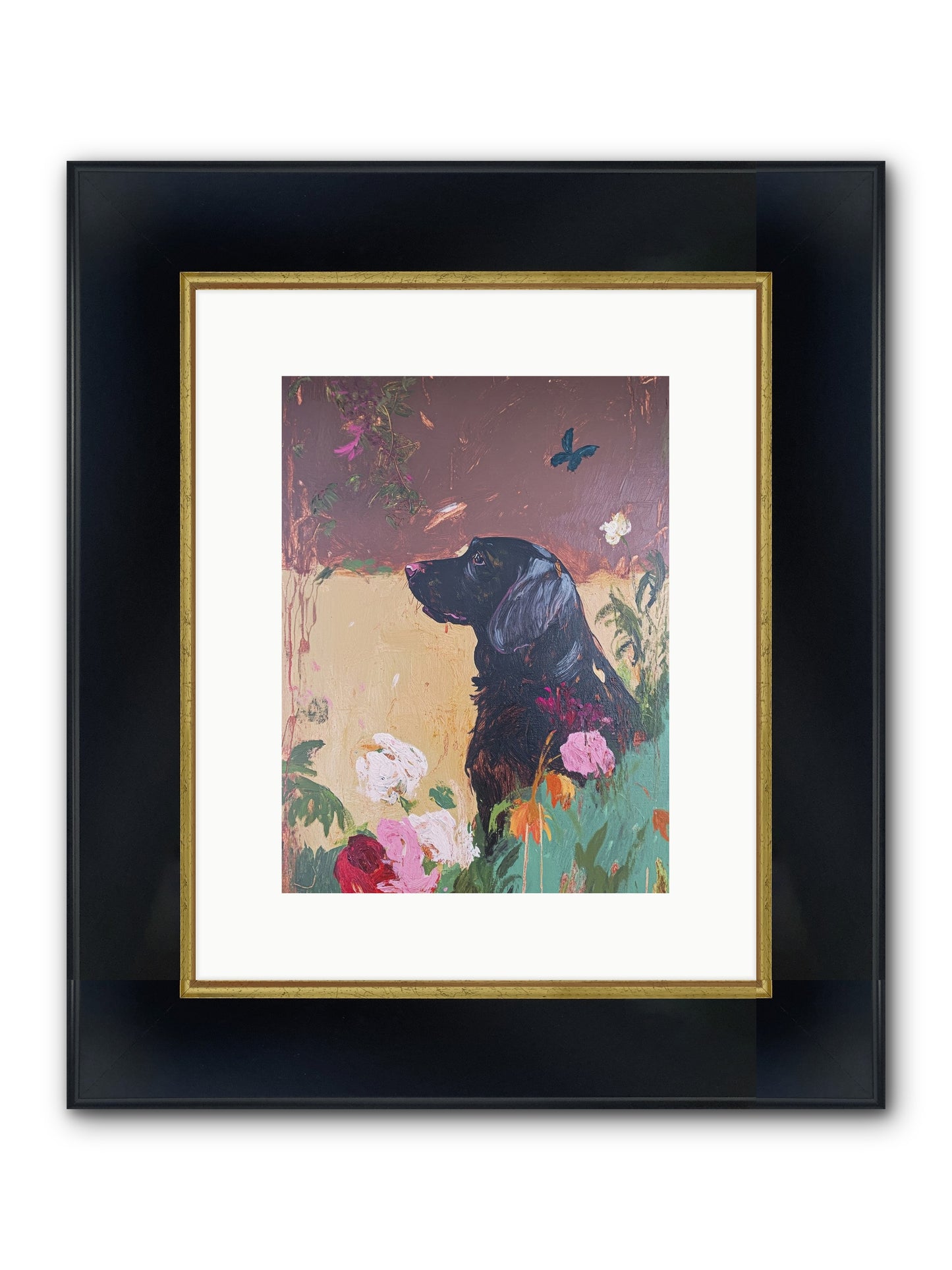 Steel Magnolia Framed Print - Wide Black w/Gold 9x12