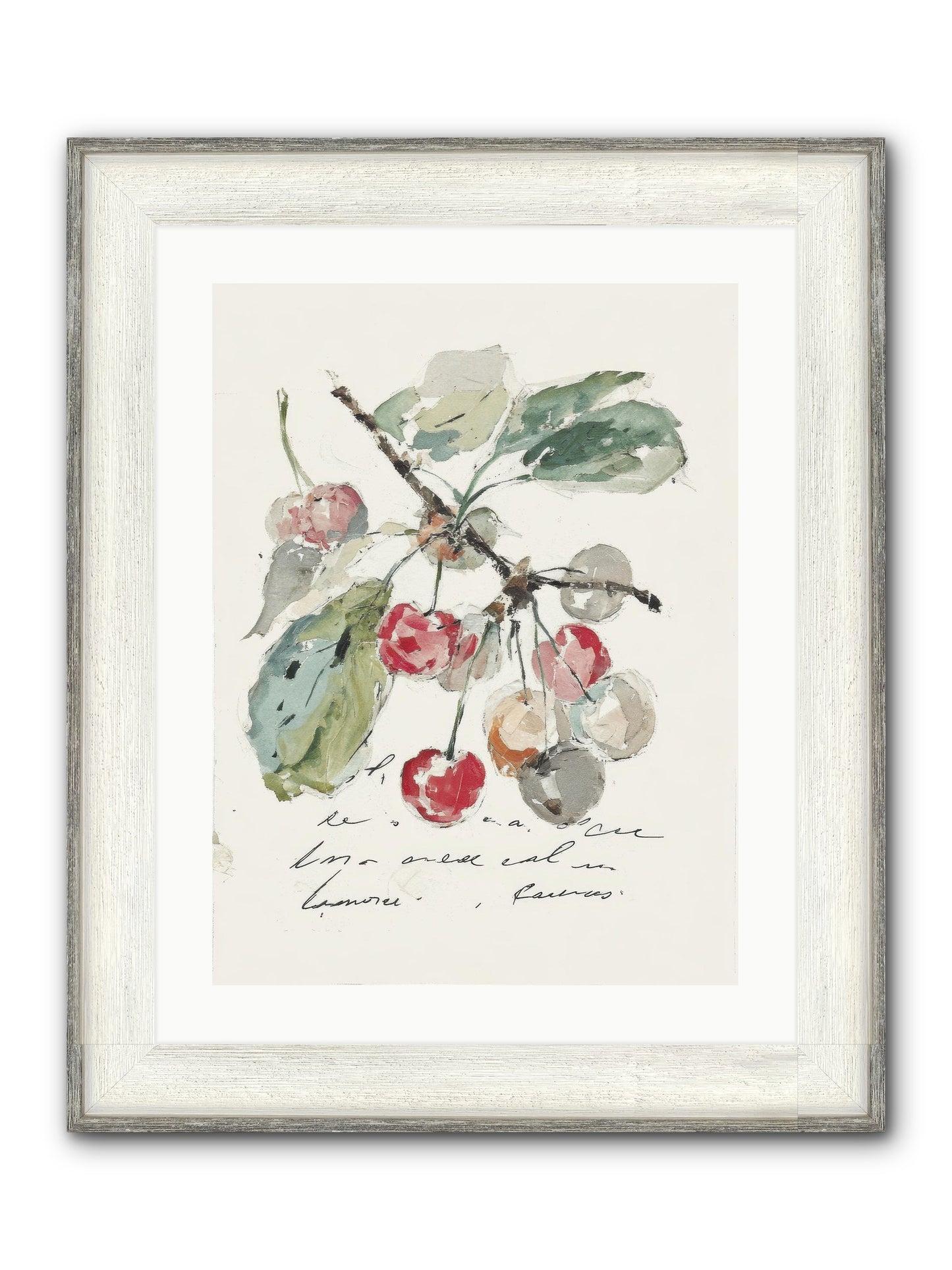 Stem And Story Framed Print - Driftwood White 18x24