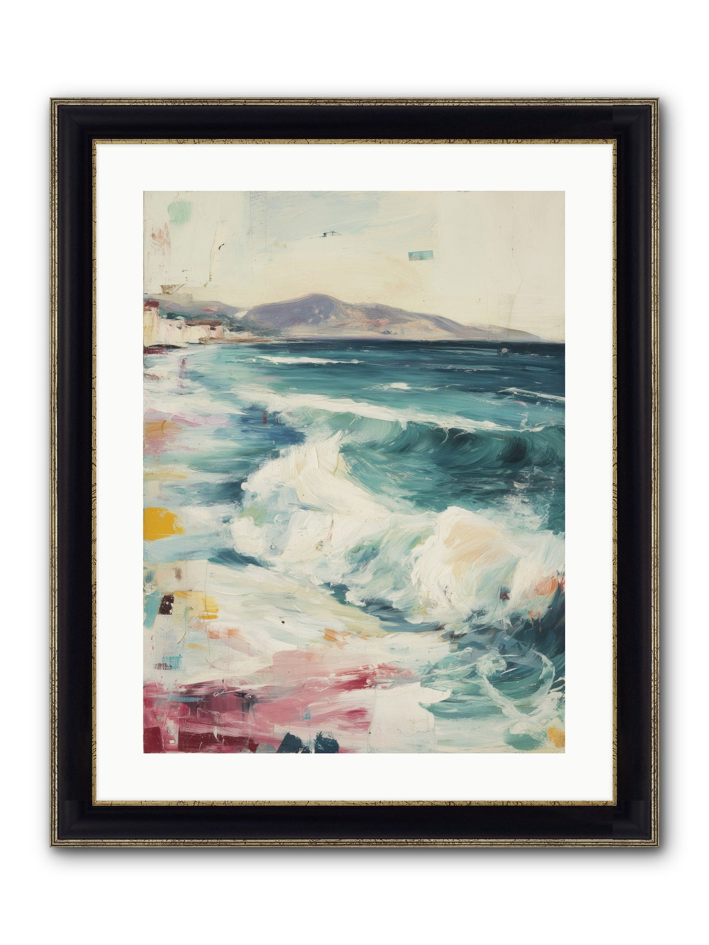 Steps In Moving Air Framed Print - Black & Gold 18x24