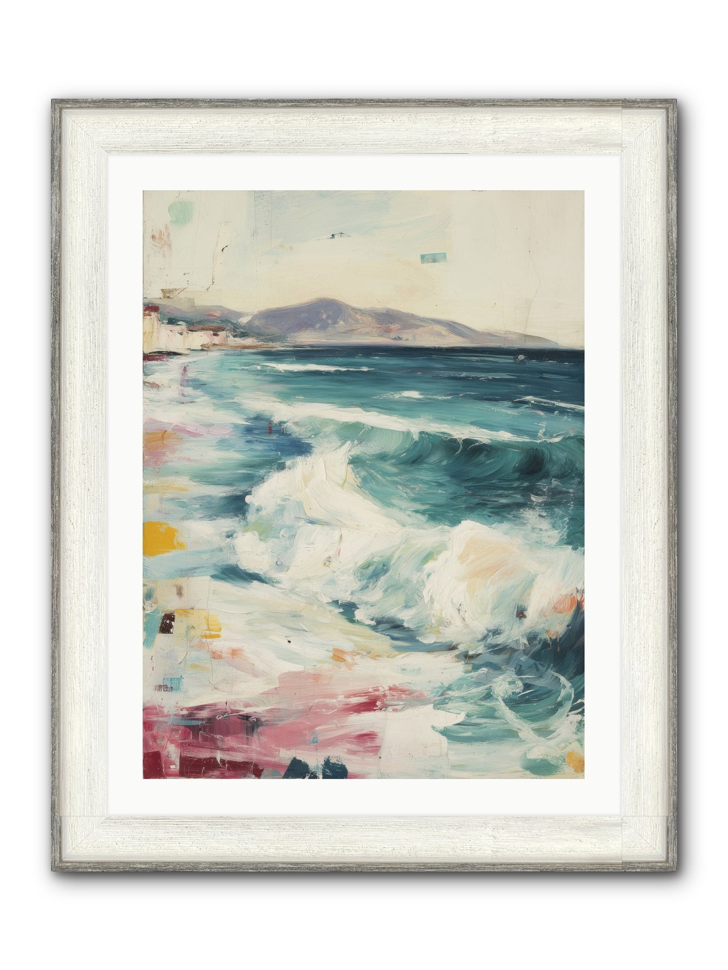 Steps In Moving Air Framed Print - Driftwood White 24x32
