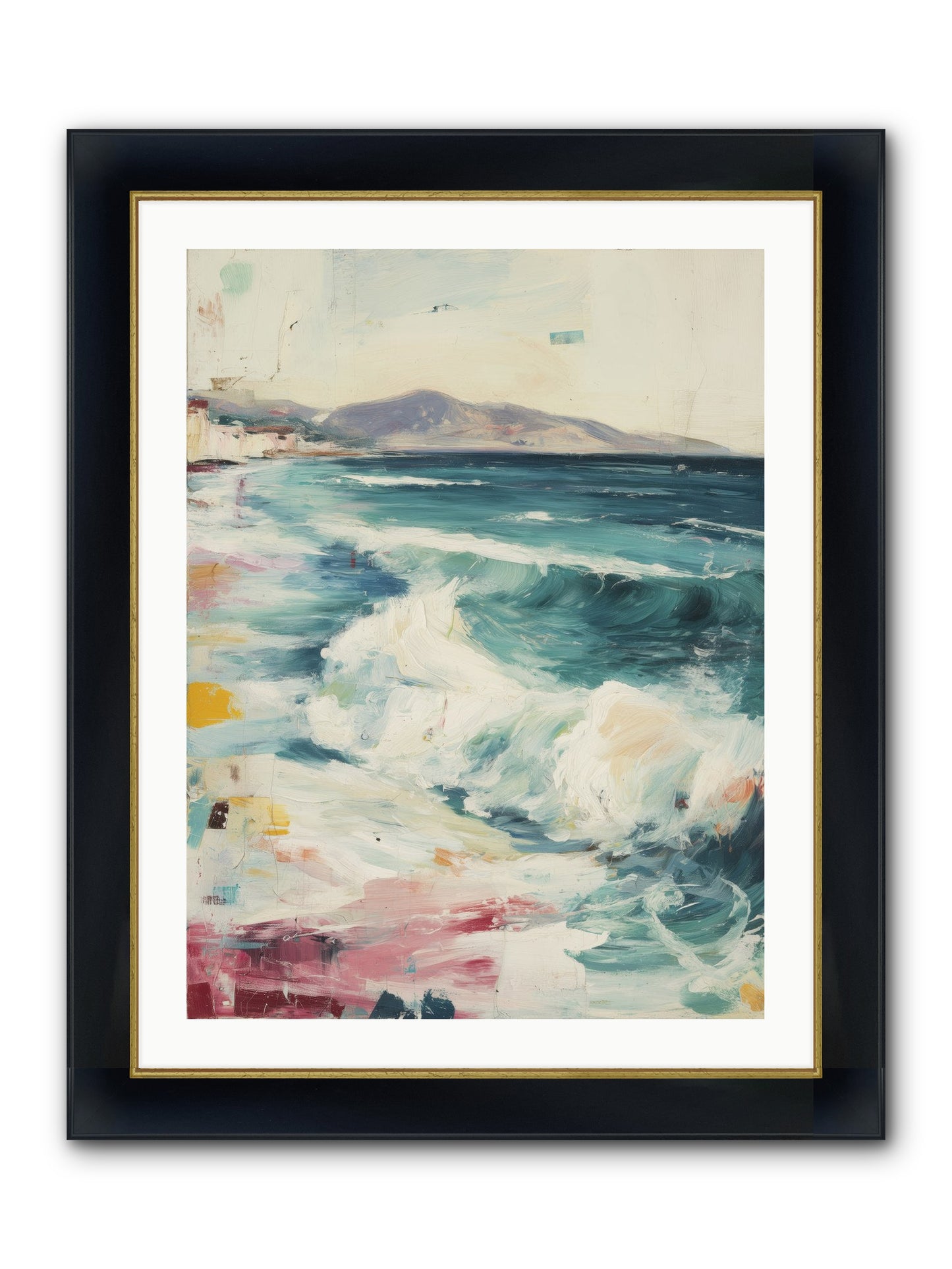Steps In Moving Air Framed Print - Wide Black w/Gold 24x32