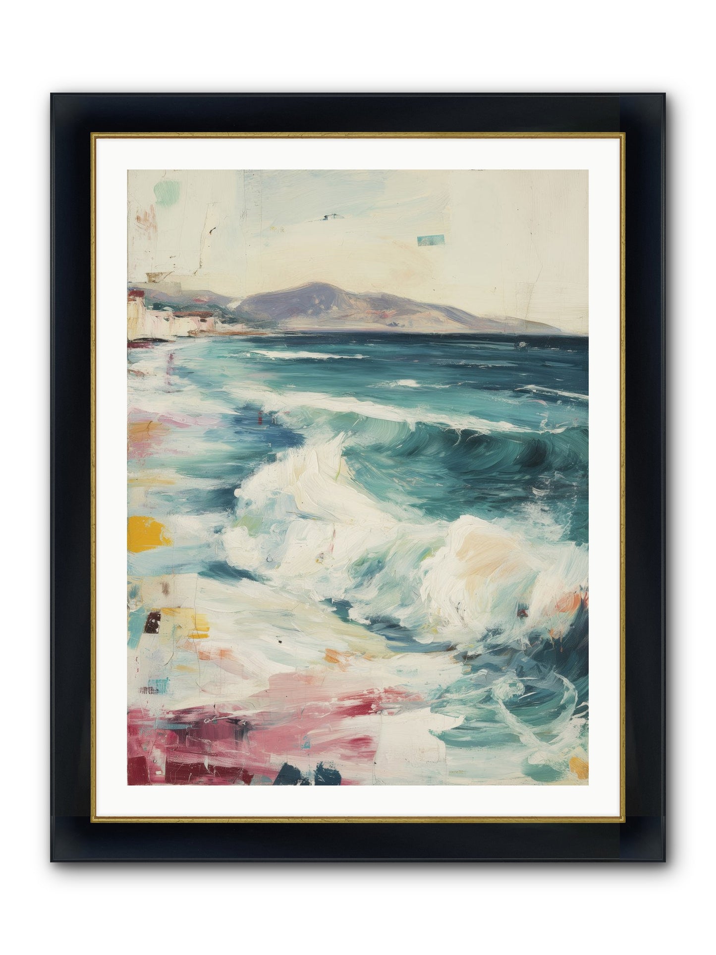 Steps In Moving Air Framed Print - Wide Black w/Gold 30x40