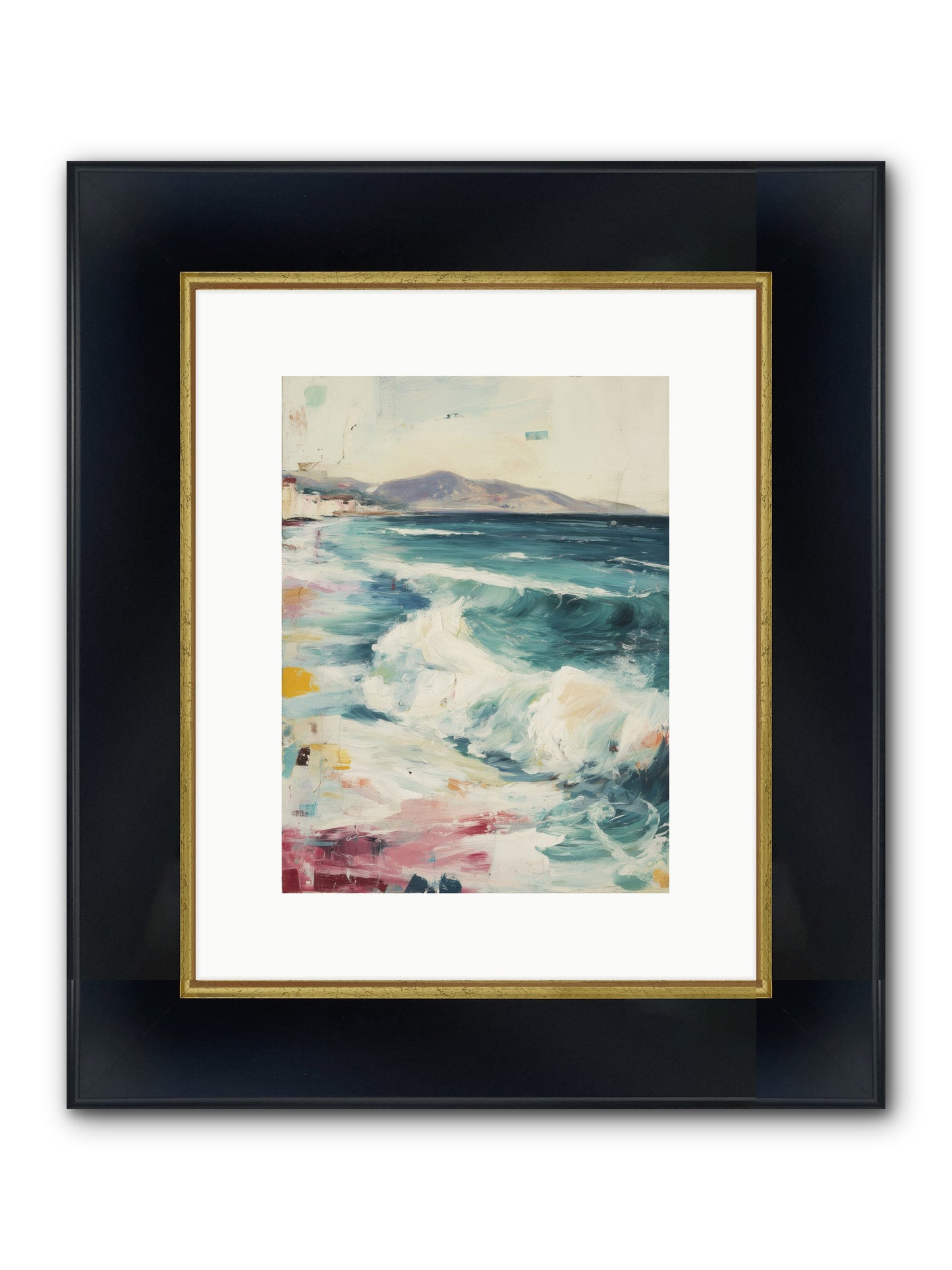 Steps In Moving Air Framed Print - Wide Black w/Gold 9x12
