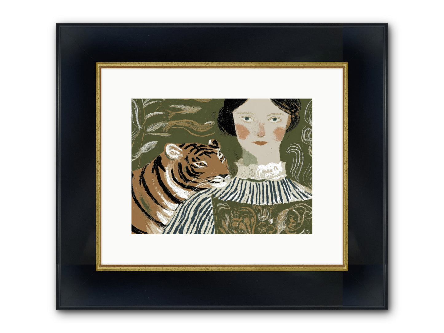 Still Waters Framed Print - Wide Black w/Gold 12x9