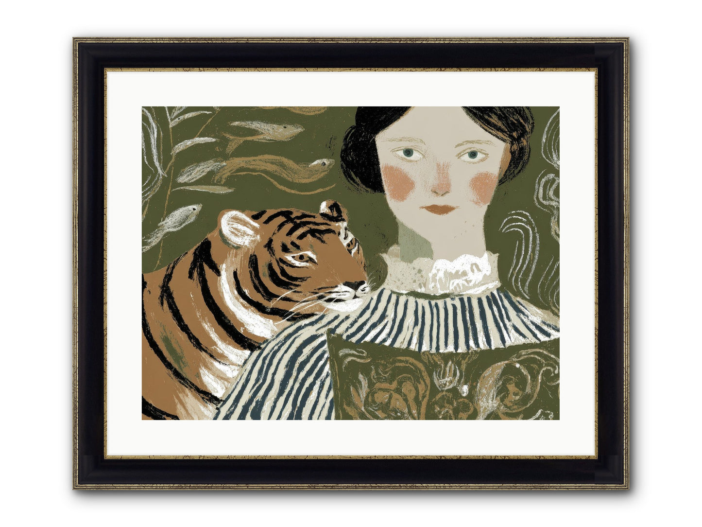 Still Waters Framed Print - Black & Gold 24x18