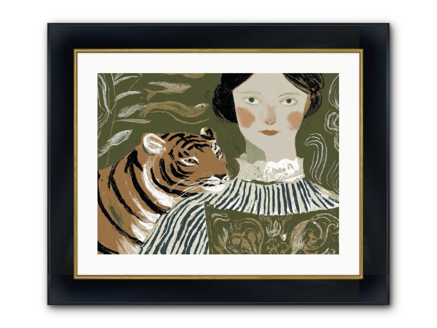 Still Waters Framed Print - Wide Black w/Gold 24x18