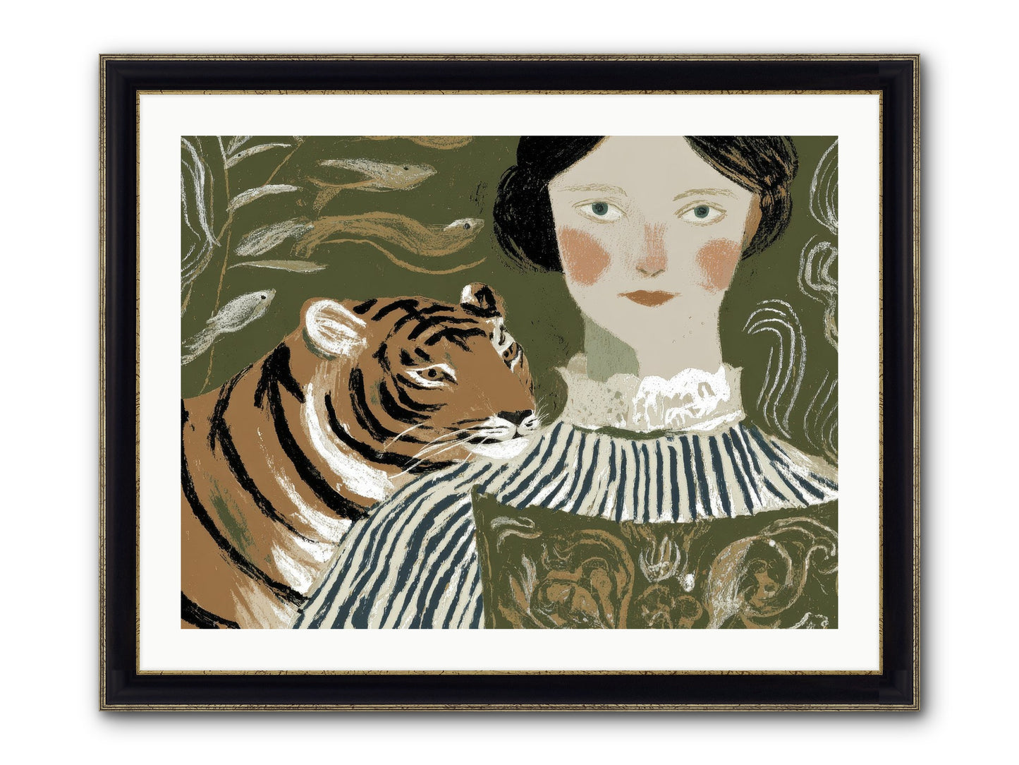 Still Waters Framed Print - Black & Gold 32x24