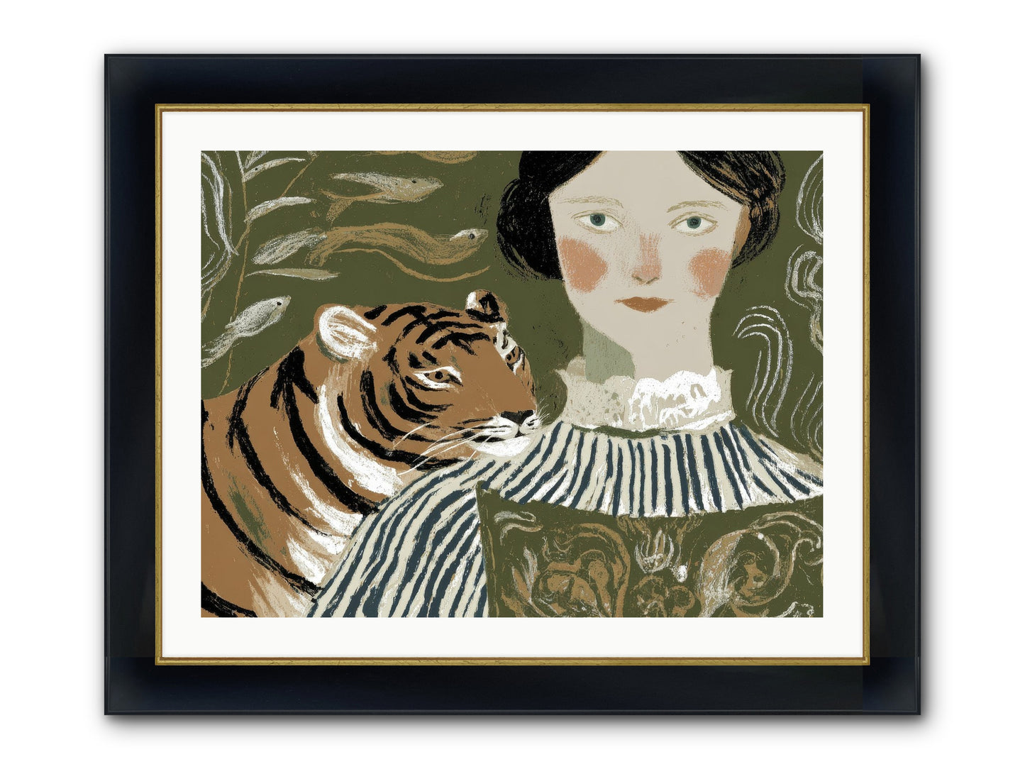 Still Waters Framed Print - Wide Black w/Gold 32x24