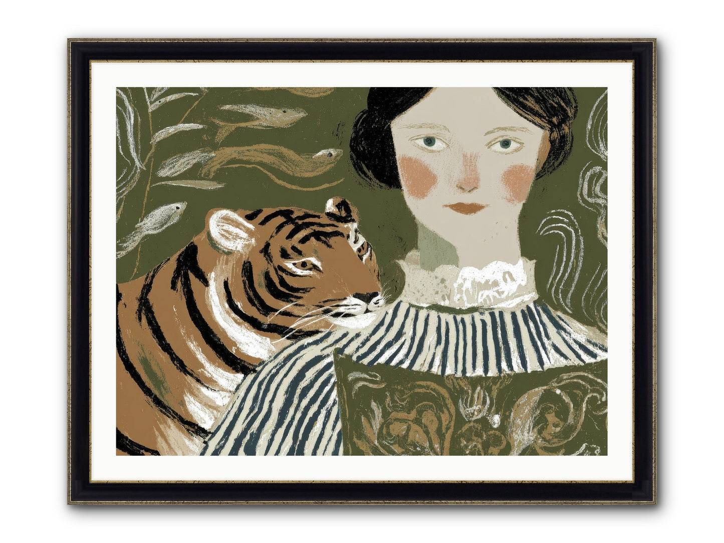 Still Waters Framed Print - Black & Gold 40x30
