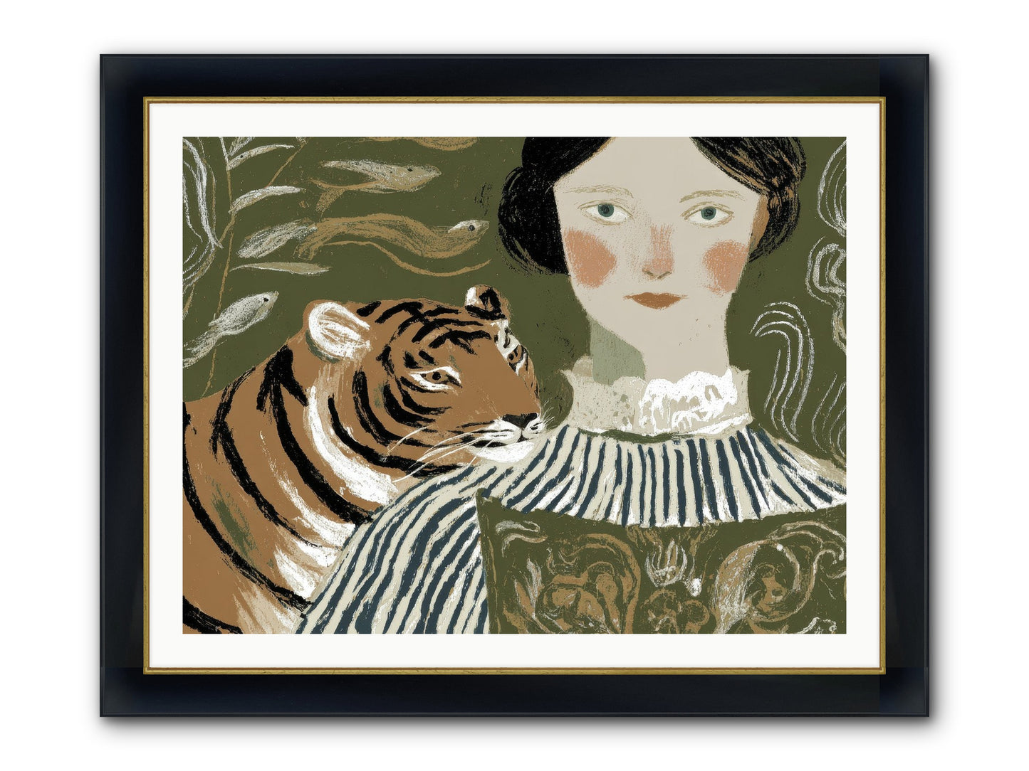 Still Waters Framed Print - Wide Black w/Gold 40x30