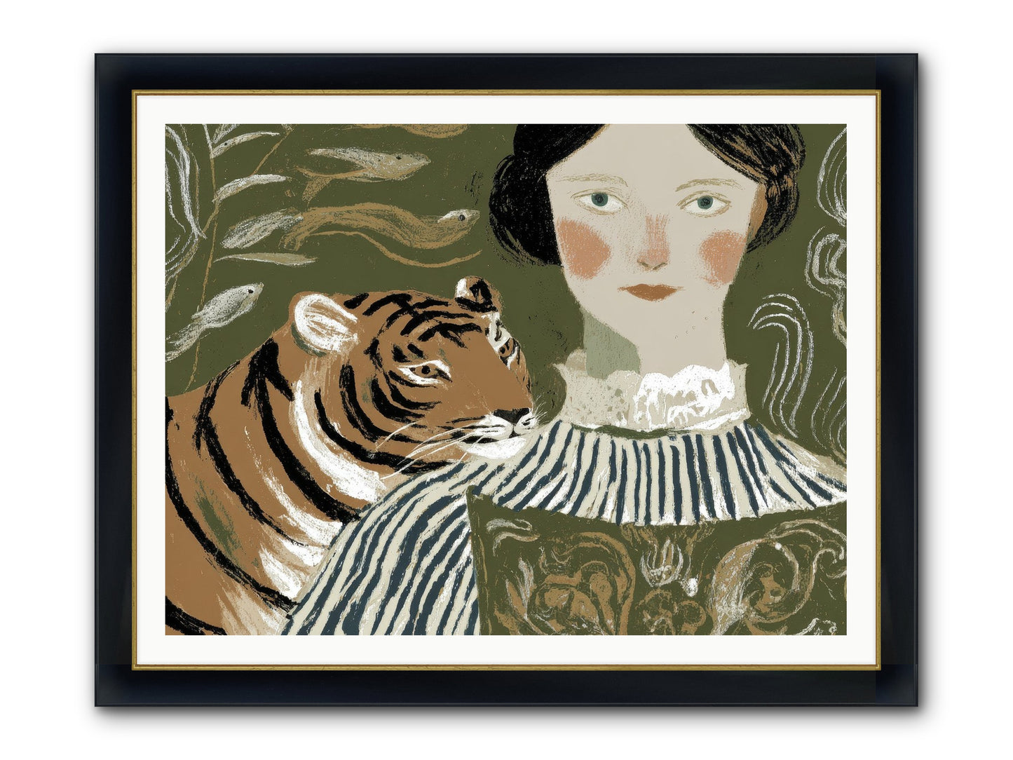 Still Waters Framed Print - Wide Black w/Gold 48x36