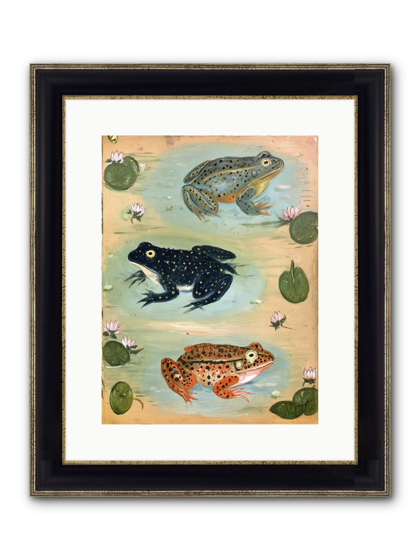 Still Water Wonder Framed Print - Black & Gold 12x16