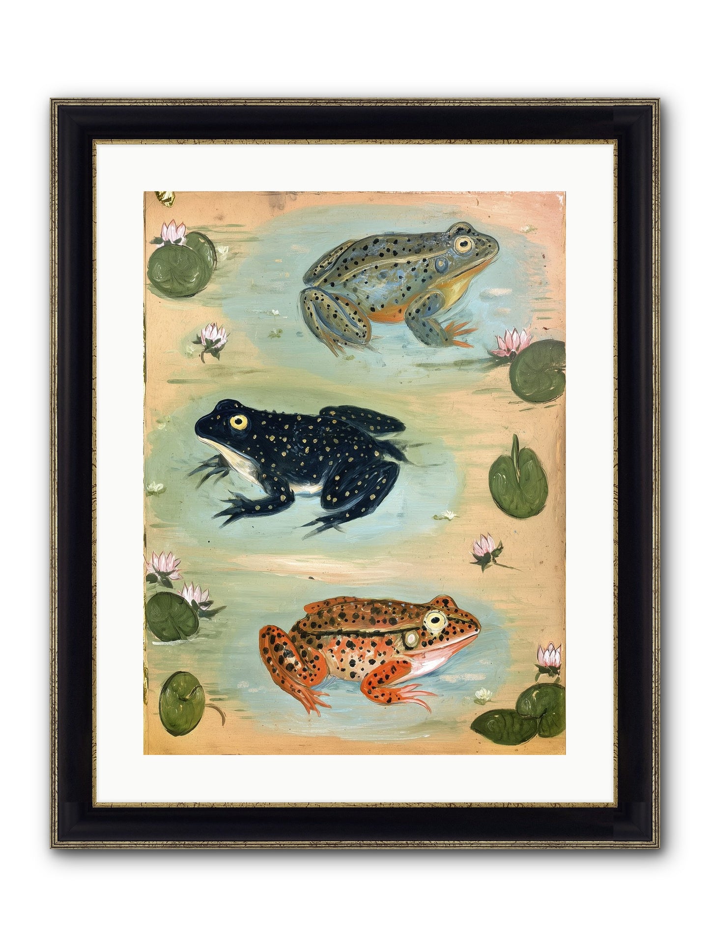 Still Water Wonder Framed Print - Black & Gold 18x24