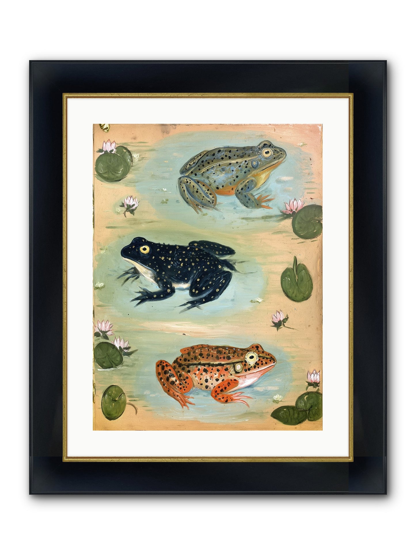Still Water Wonder Framed Print - Wide Black w/Gold 18x24