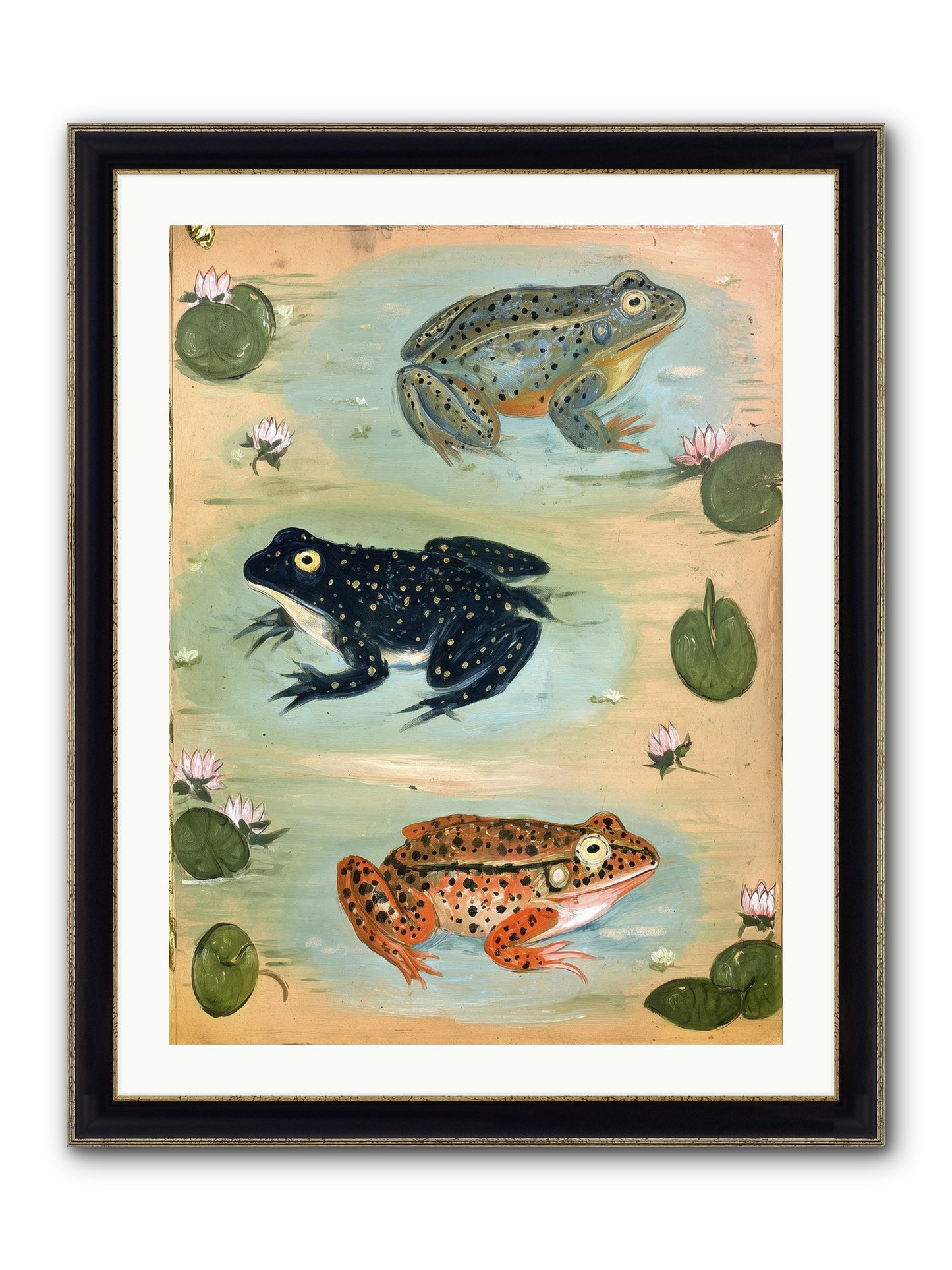 Still Water Wonder Framed Print - Black & Gold 24x32