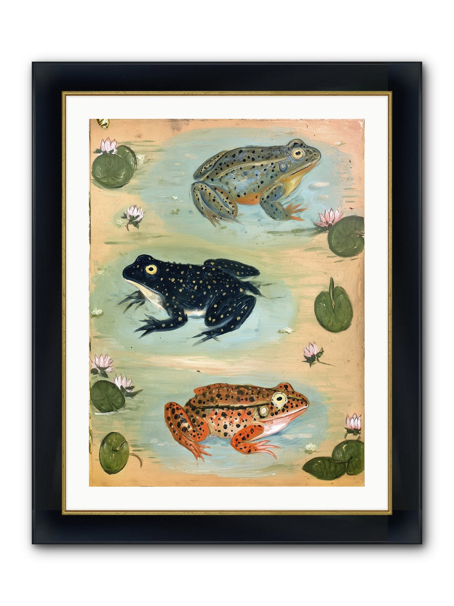Still Water Wonder Framed Print - Wide Black w/Gold 24x32