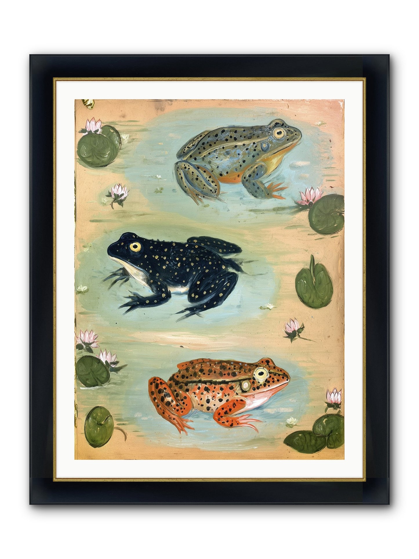 Still Water Wonder Framed Print - Wide Black w/Gold 30x40