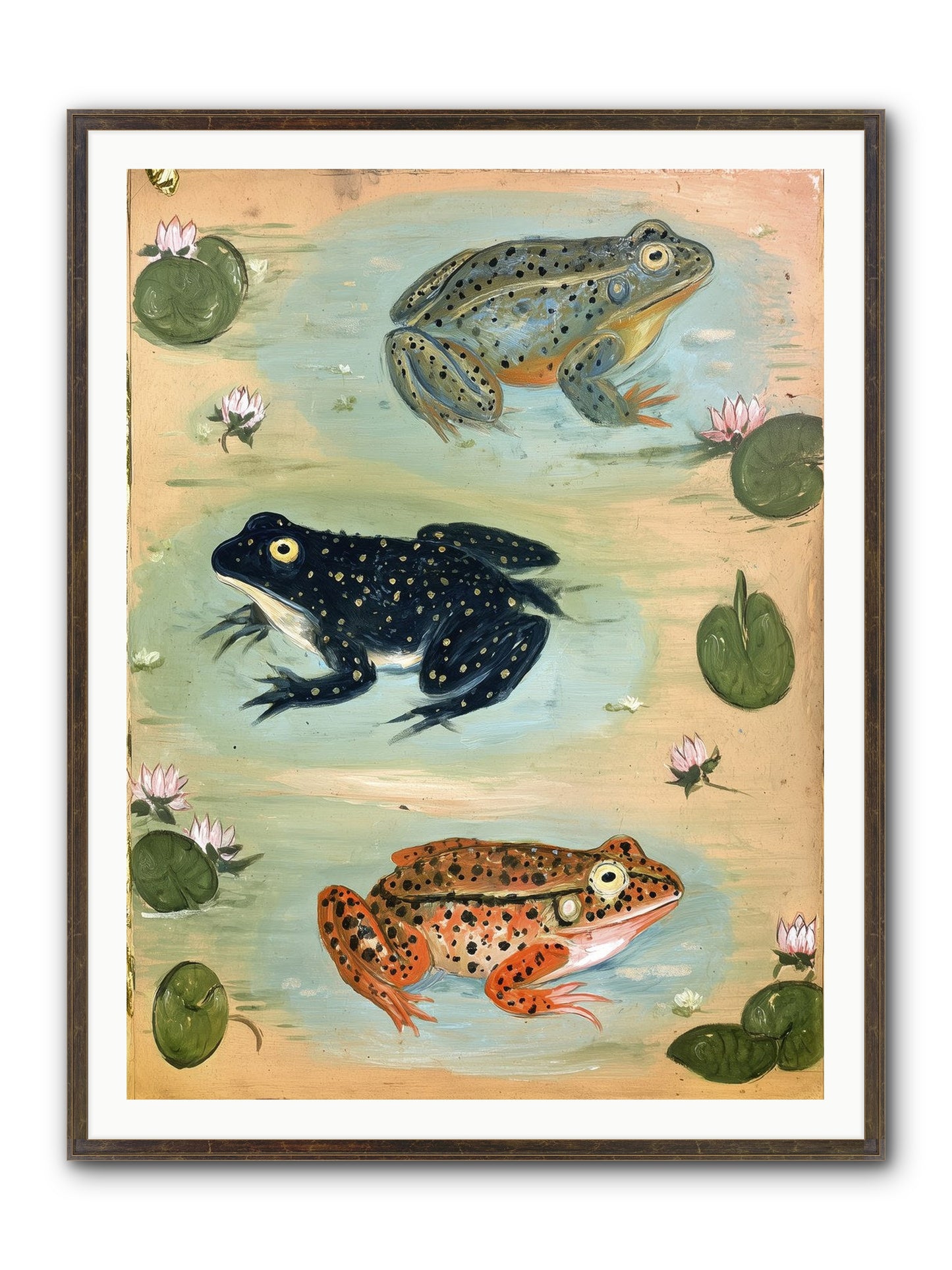 Still Water Wonder Framed Print - Slimwoods Black/Gold 36x48