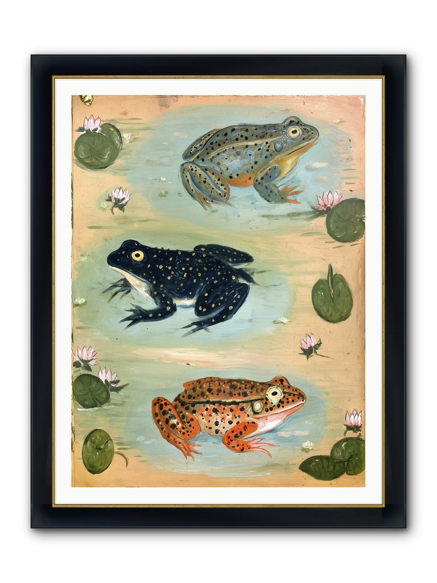 Still Water Wonder Framed Print - Wide Black w/Gold 36x48