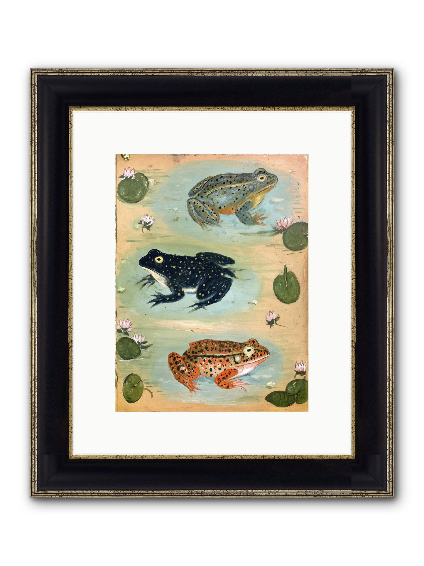 Still Water Wonder Framed Print - Black & Gold 9x12